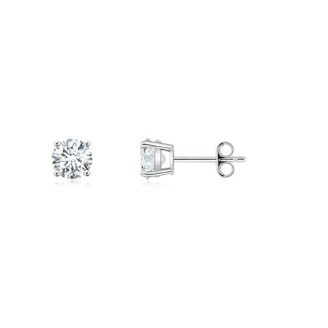 0.75 CTW 14K Lab-Grown Basket-Set Solitaire Diamond Stud Earrings