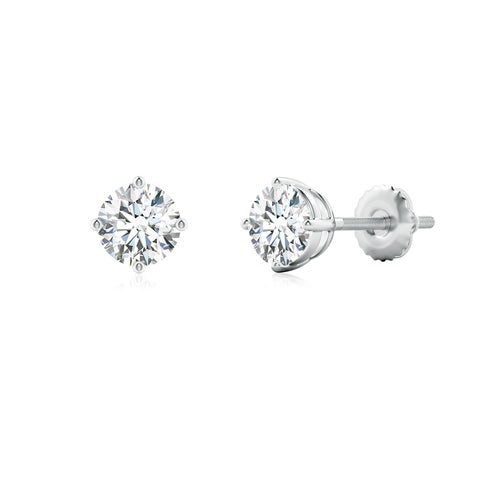 1.50 CTW 14K Lab-Grown Basket-Set Solitaire Diamond Stud Earrings
