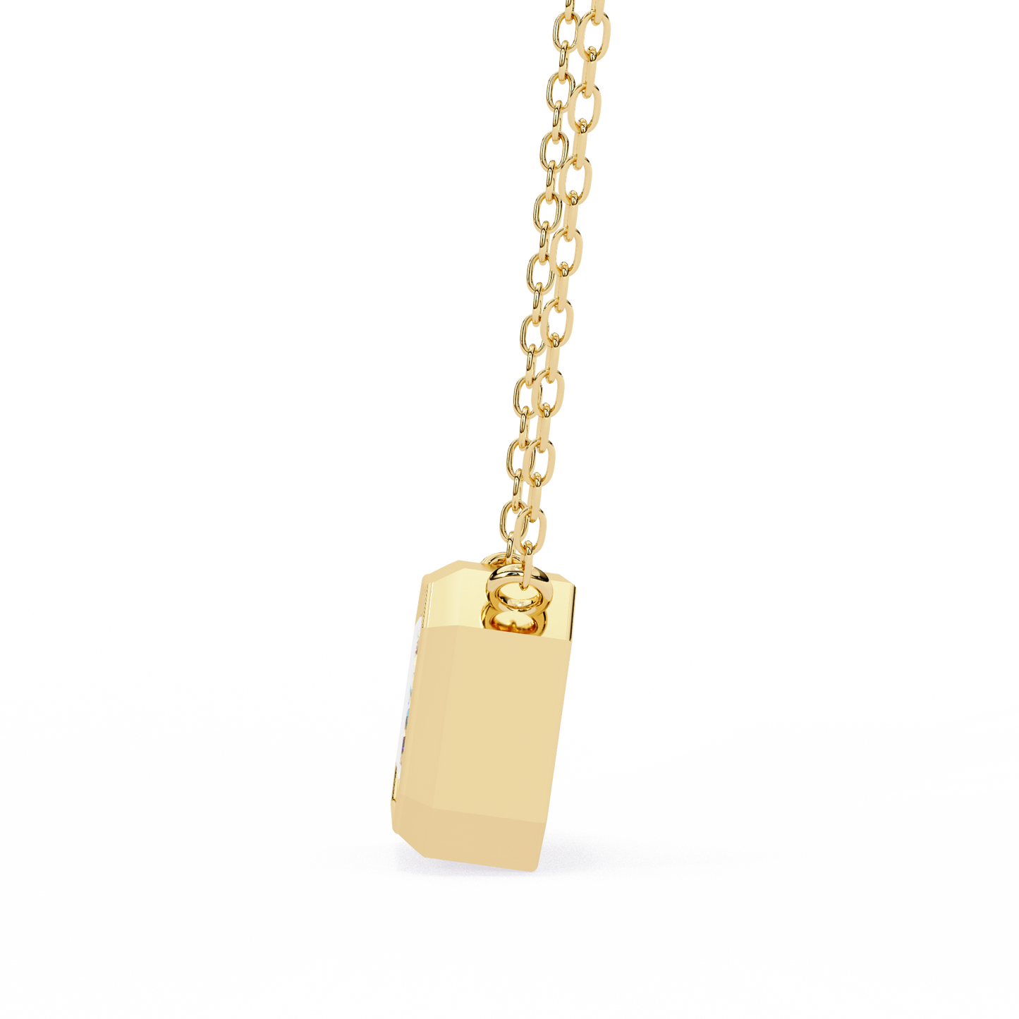 Emerald Whisper – Emerald Cut Lab Diamond Pendant Necklace