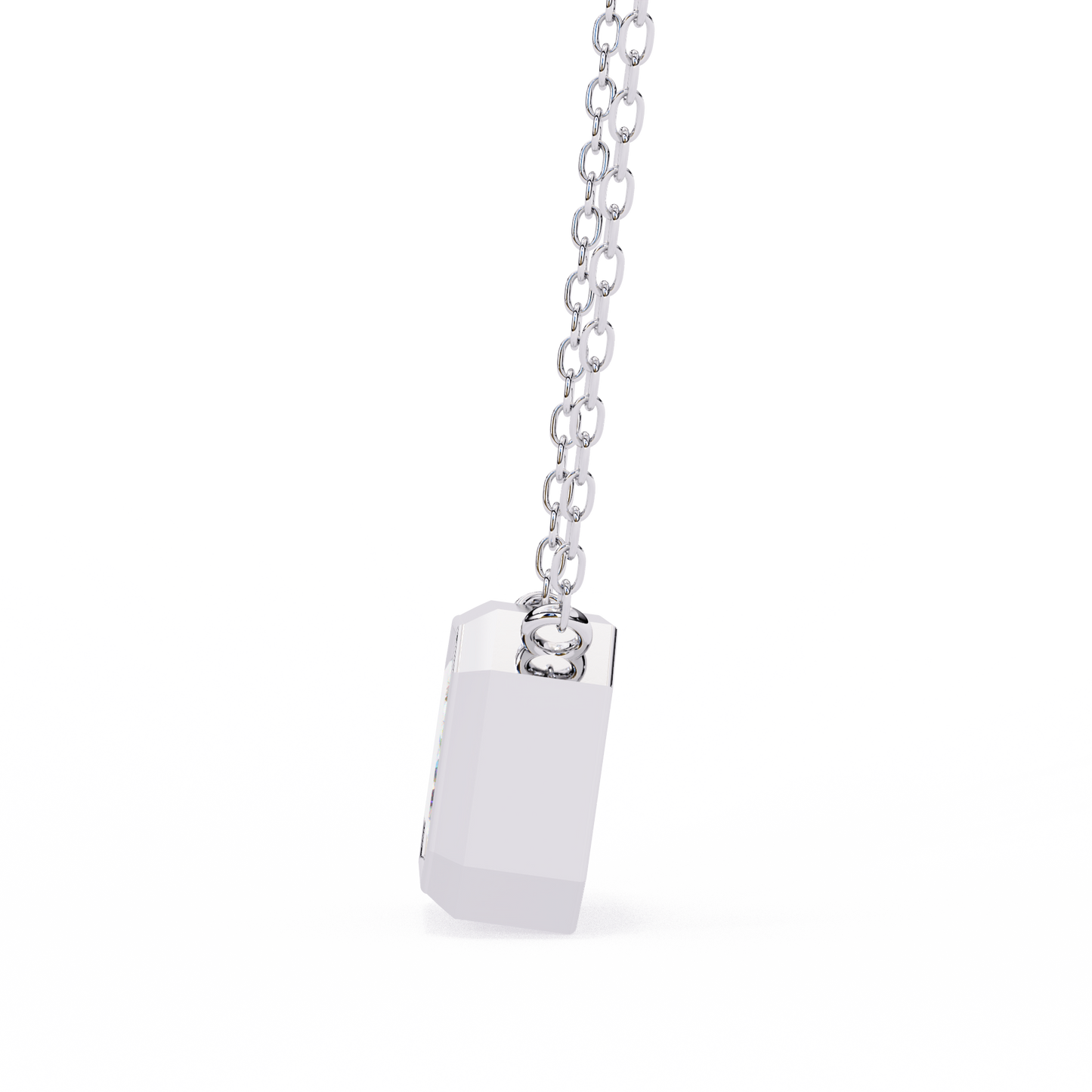 Emerald Whisper – Emerald Cut Lab Diamond Pendant Necklace