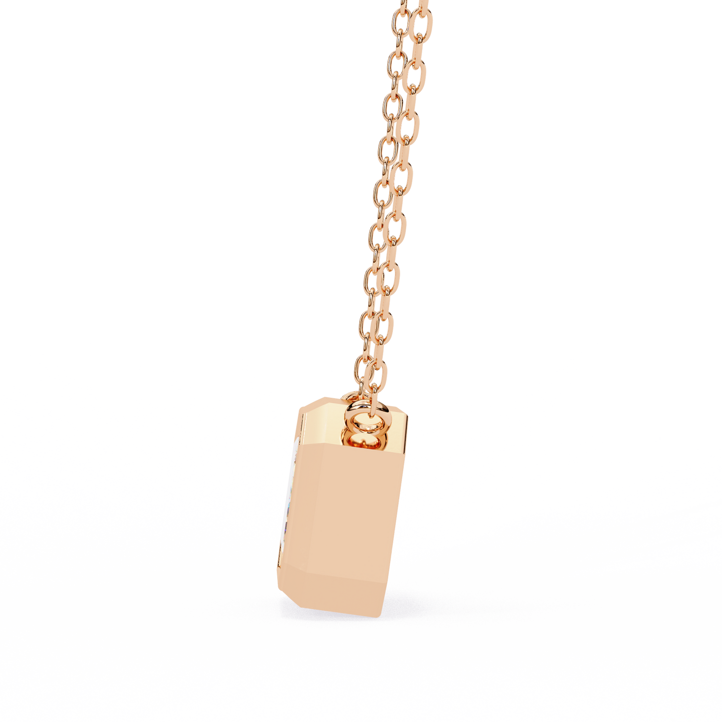 Emerald Whisper – Emerald Cut Lab Diamond Pendant Necklace