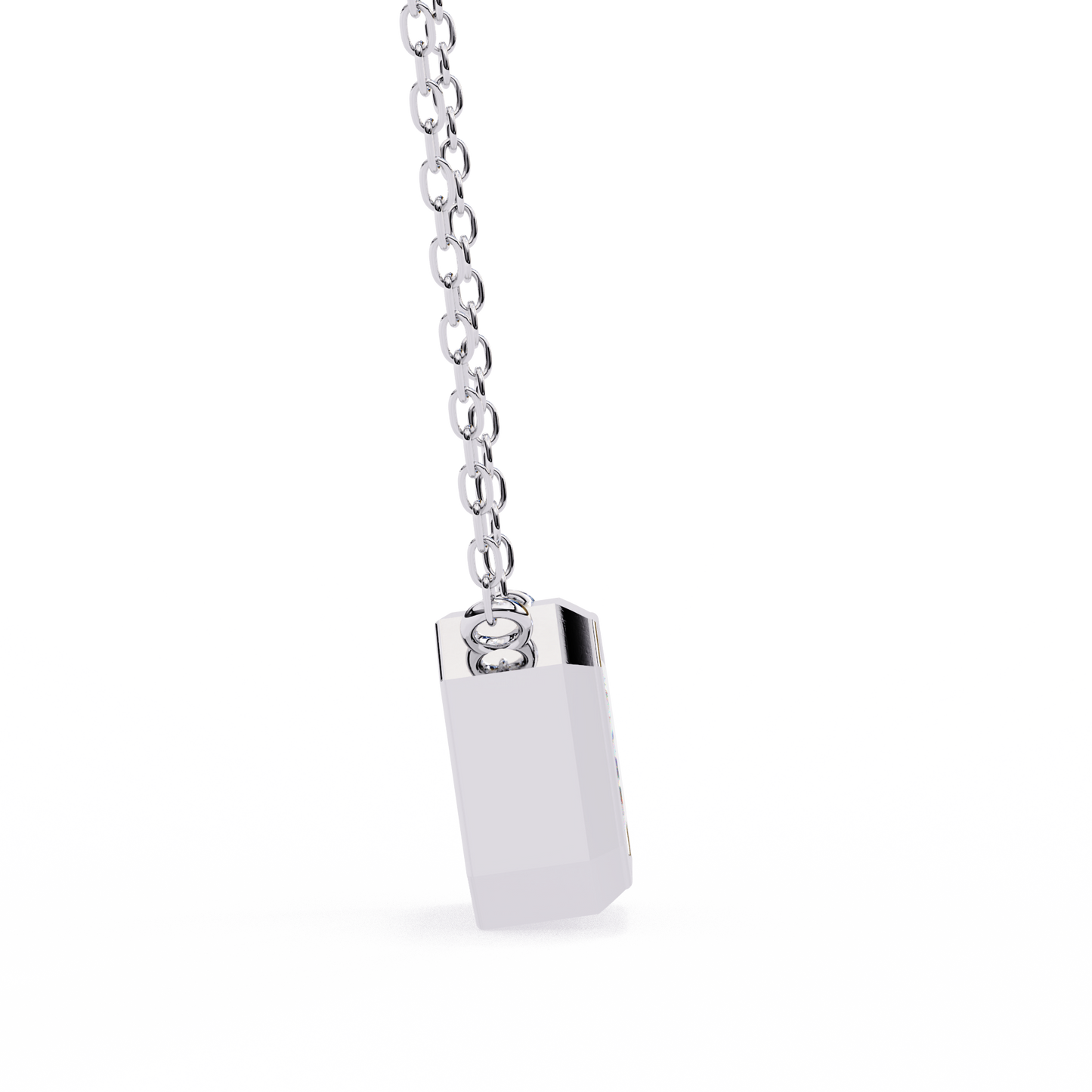 Emerald Whisper – Emerald Cut Lab Diamond Pendant Necklace