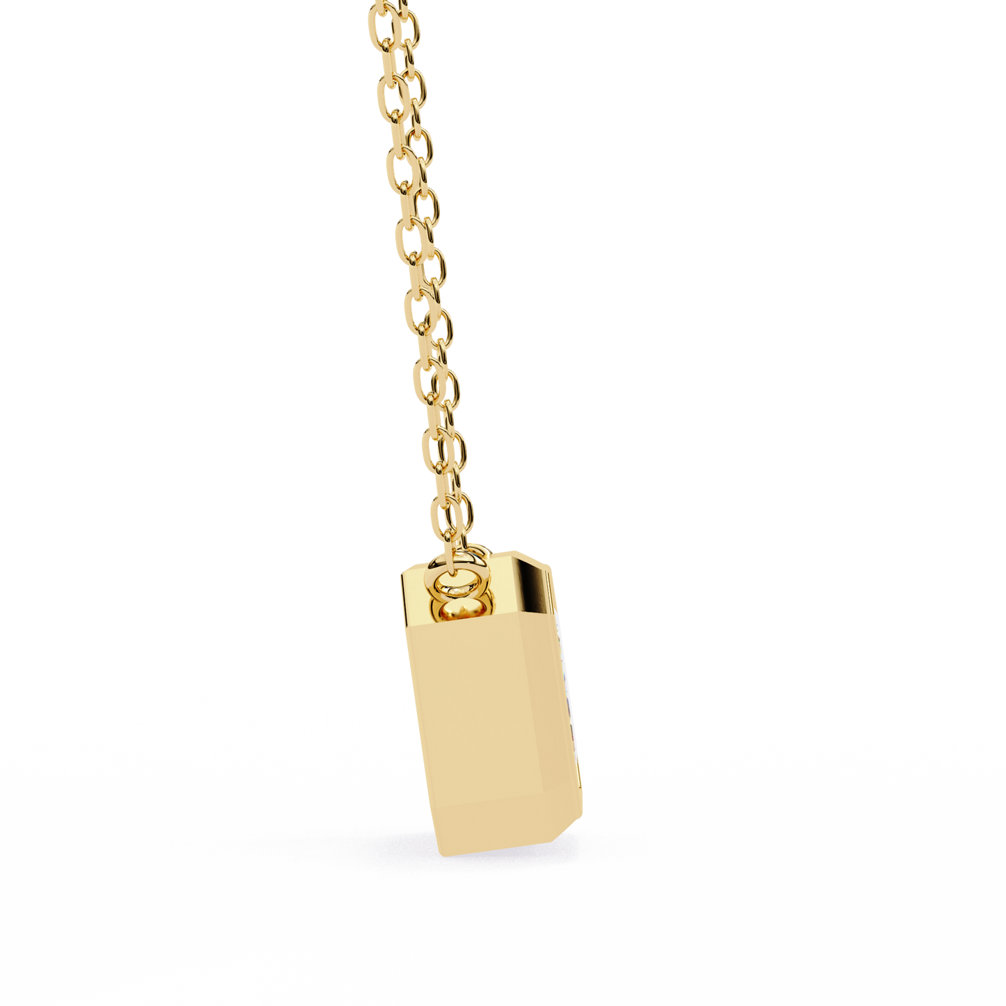 Emerald Whisper – Emerald Cut Lab Diamond Pendant Necklace