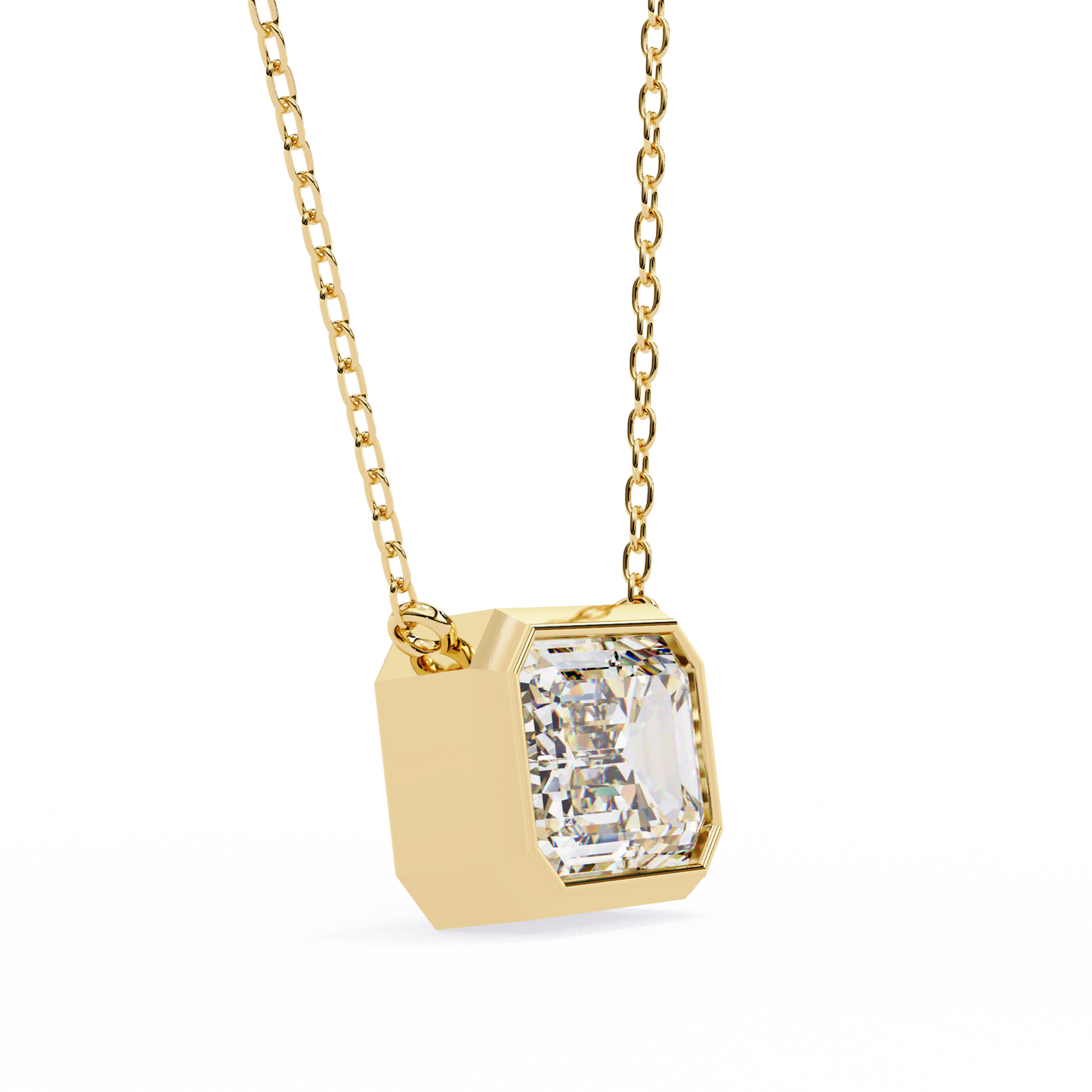 Emerald Whisper – Emerald Cut Lab Diamond Pendant Necklace