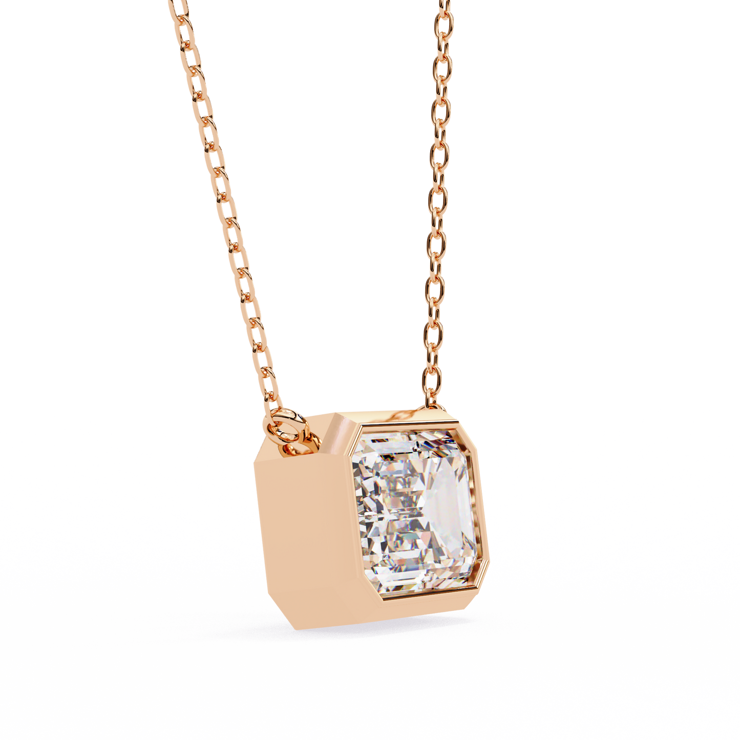 Emerald Whisper – Emerald Cut Lab Diamond Pendant Necklace