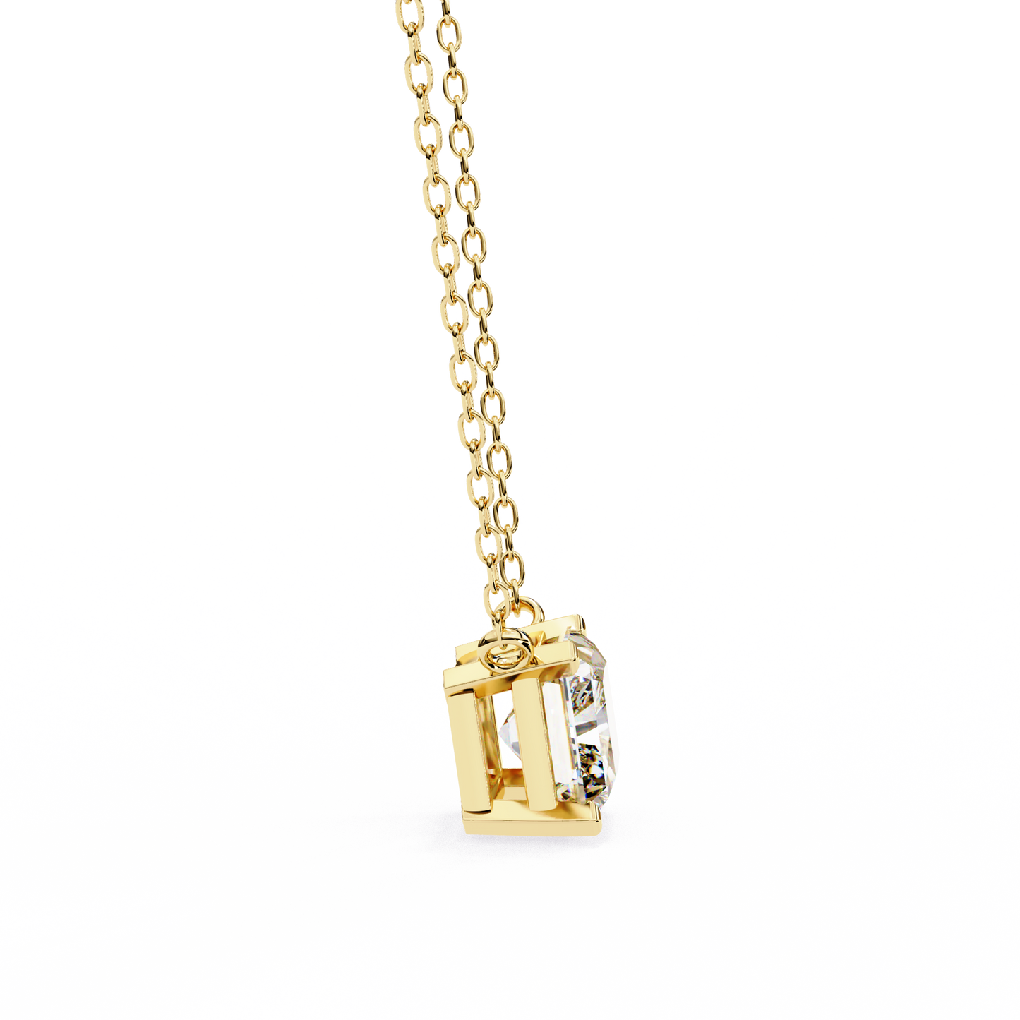 Solar Edge – Radiant Cut Lab Diamond Bold Pendant Necklace