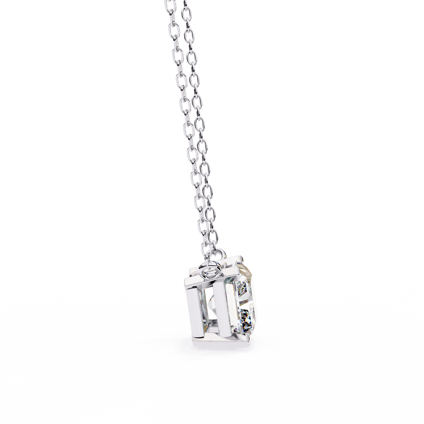 Solar Edge – Radiant Cut Lab Diamond Bold Pendant Necklace