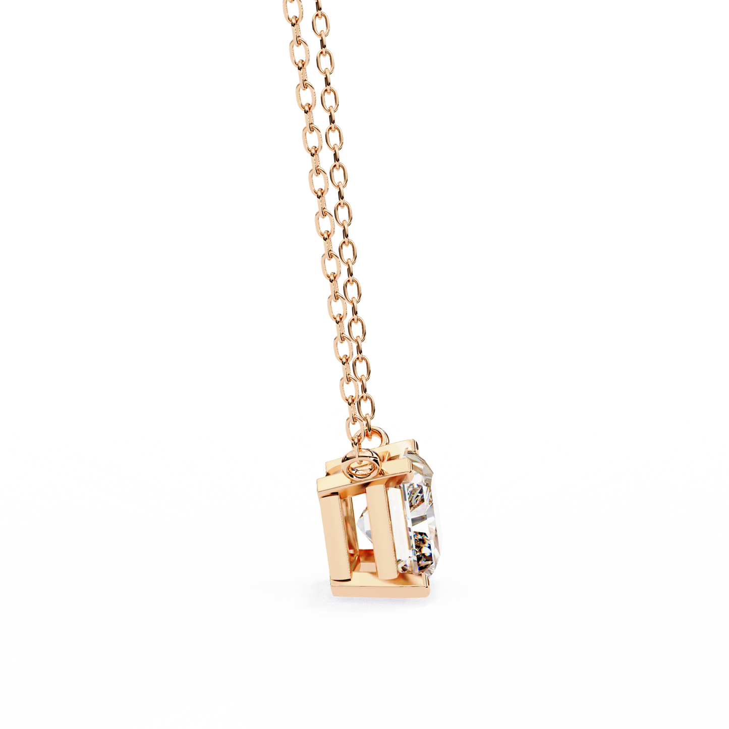 Solar Edge – Radiant Cut Lab Diamond Bold Pendant Necklace