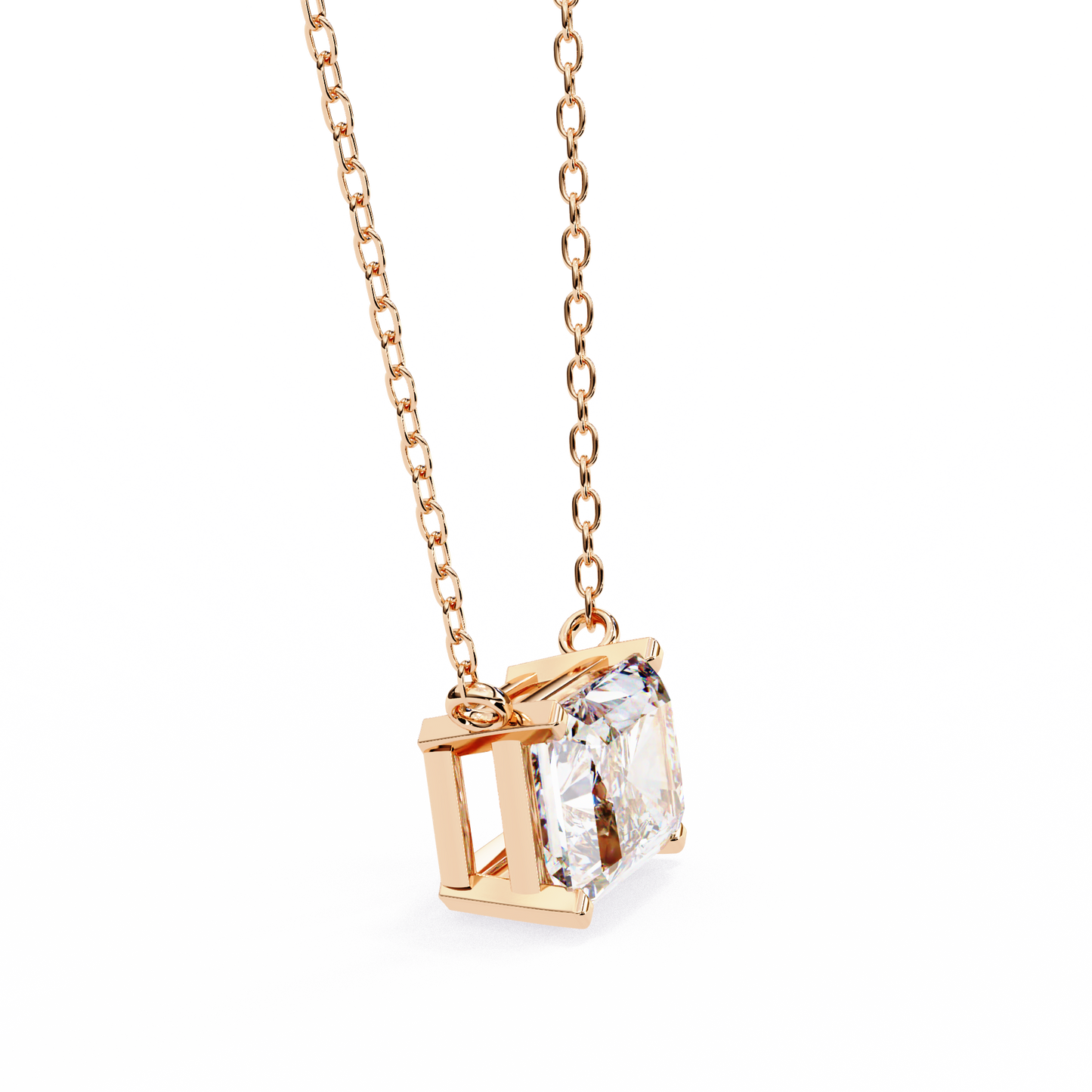 Solar Edge – Radiant Cut Lab Diamond Bold Pendant Necklace