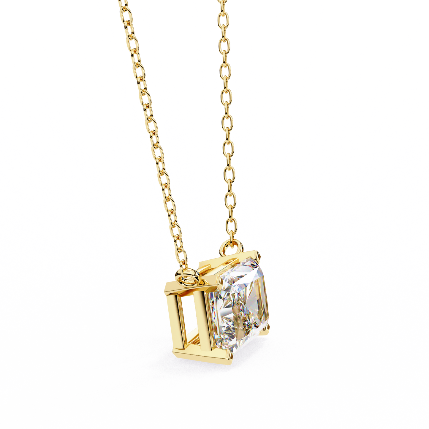 Solar Edge – Radiant Cut Lab Diamond Bold Pendant Necklace