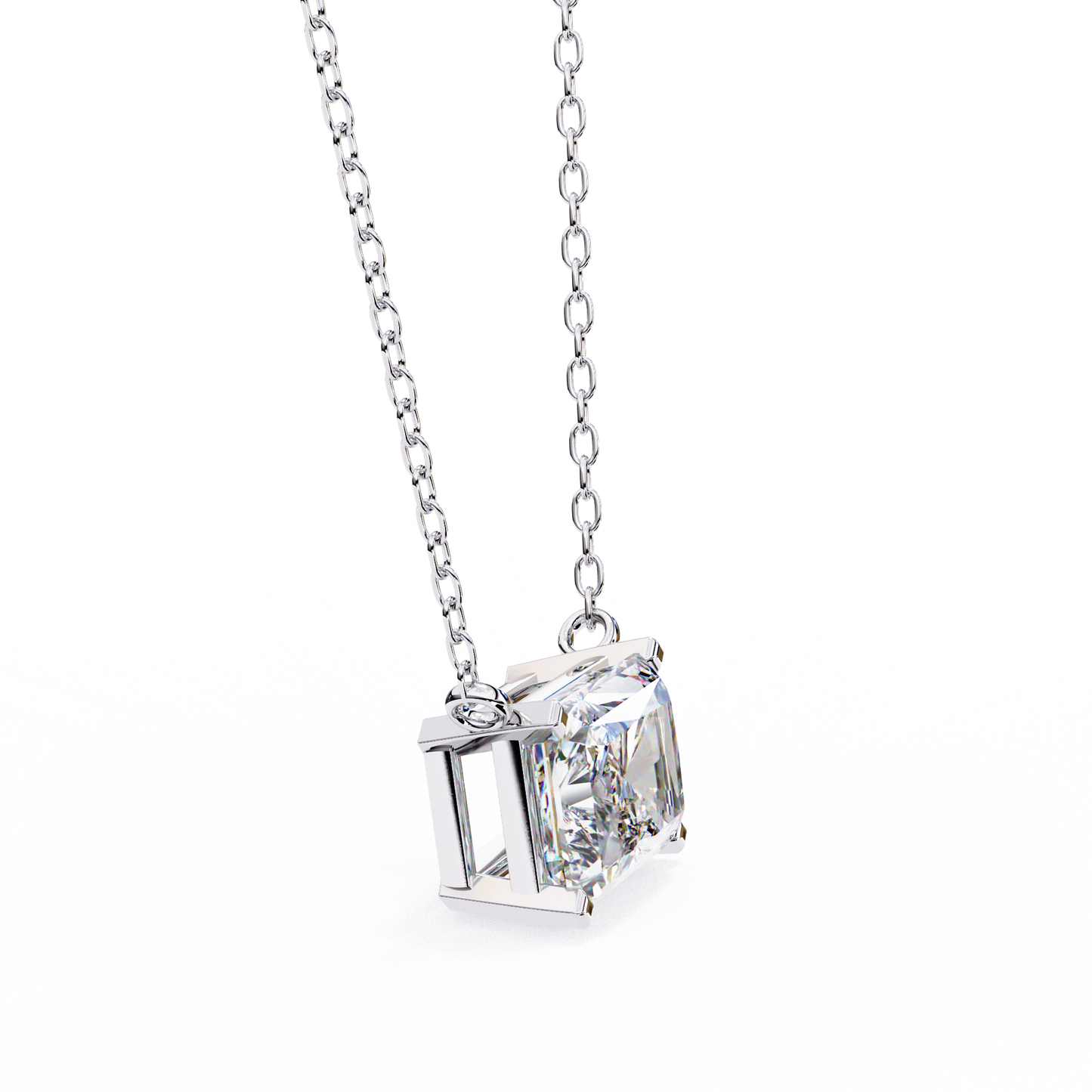 Solar Edge – Radiant Cut Lab Diamond Bold Pendant Necklace