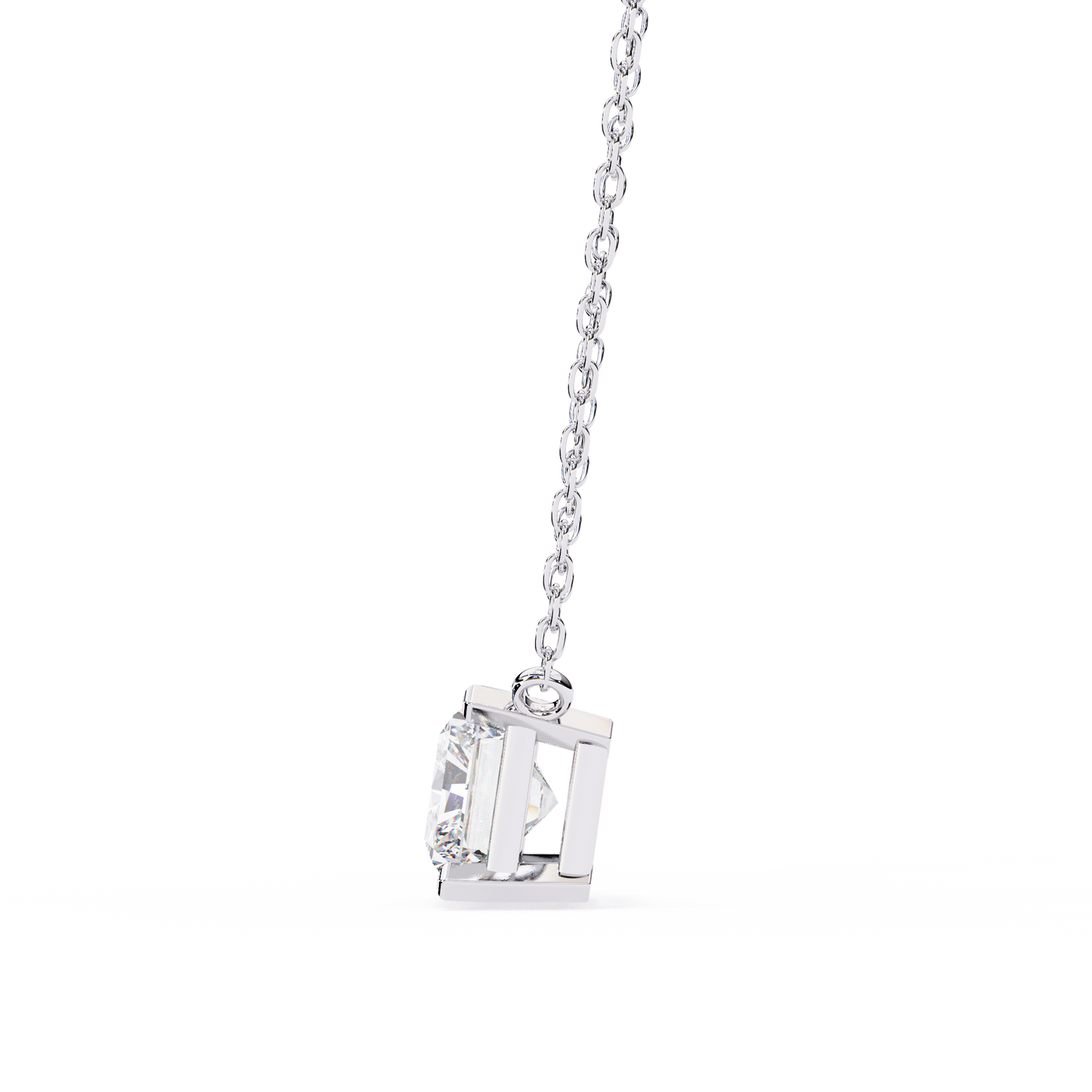 Solar Edge – Radiant Cut Lab Diamond Bold Pendant Necklace