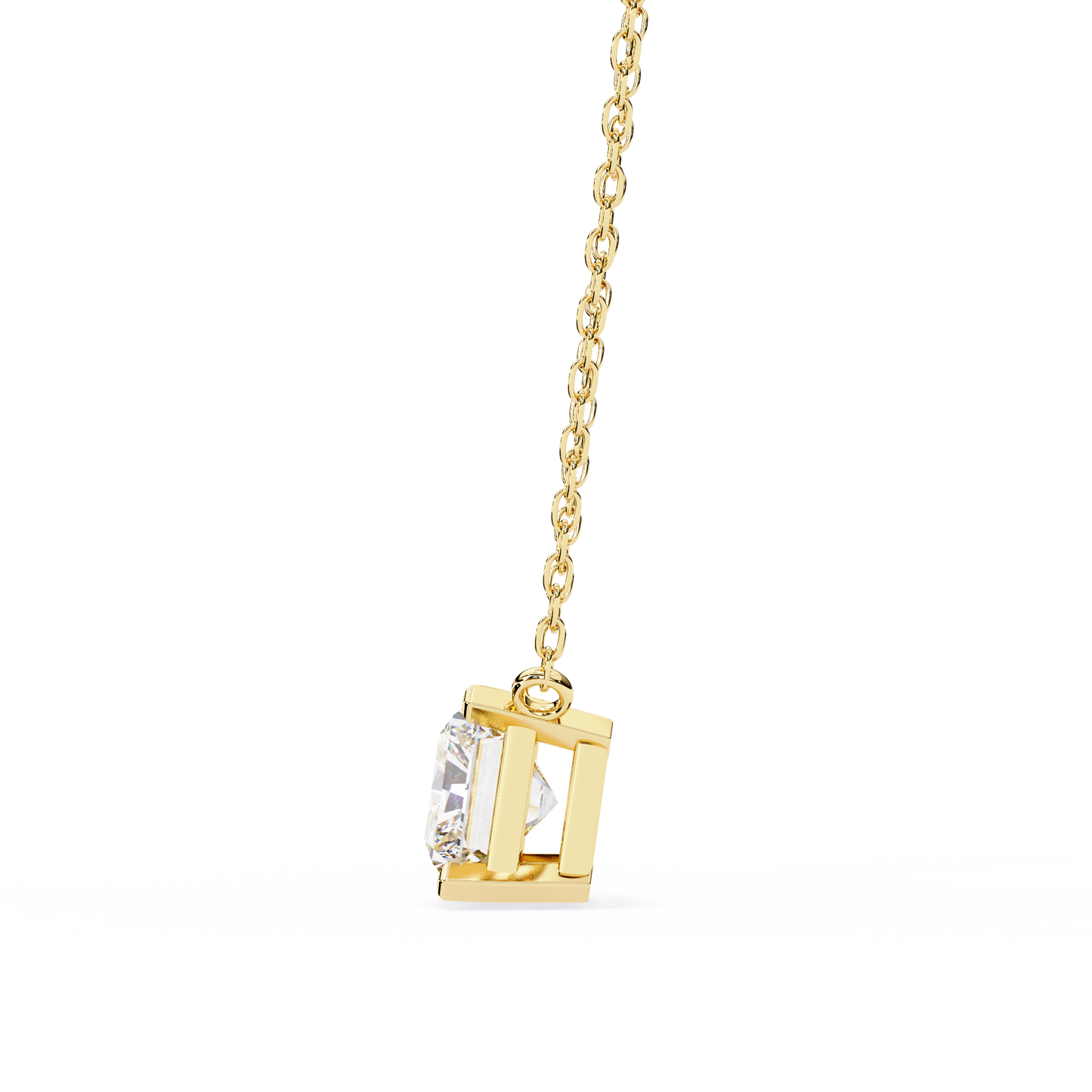 Solar Edge – Radiant Cut Lab Diamond Bold Pendant Necklace