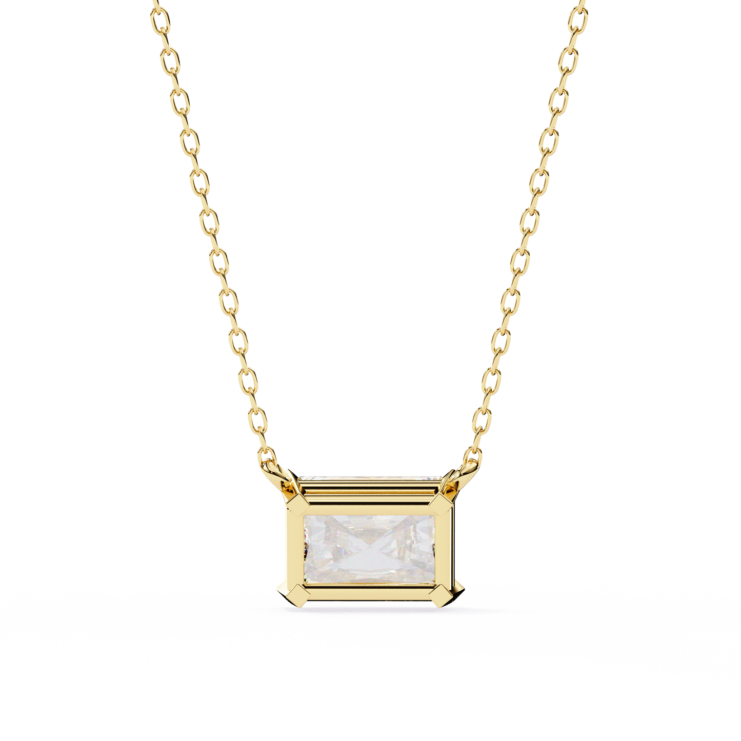 Solar Edge – Radiant Cut Lab Diamond Bold Pendant Necklace