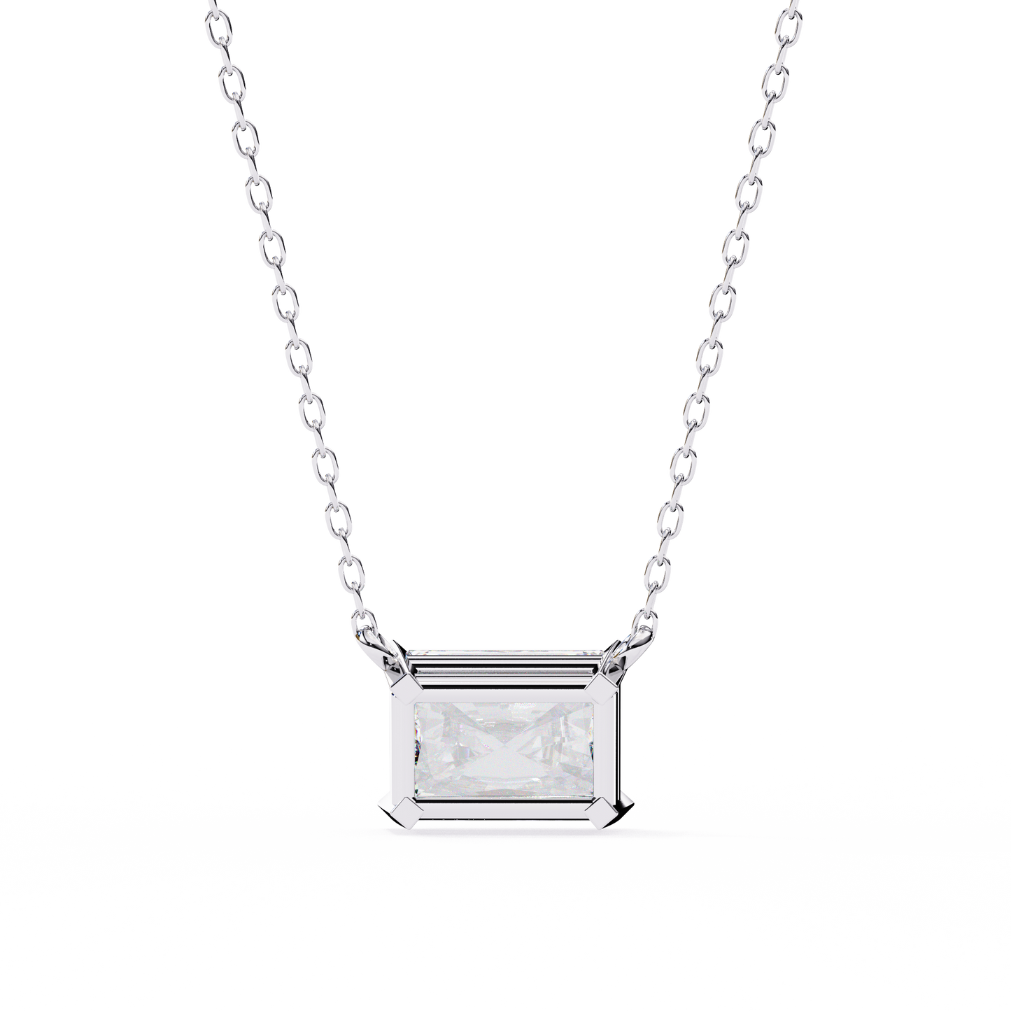 Solar Edge – Radiant Cut Lab Diamond Bold Pendant Necklace