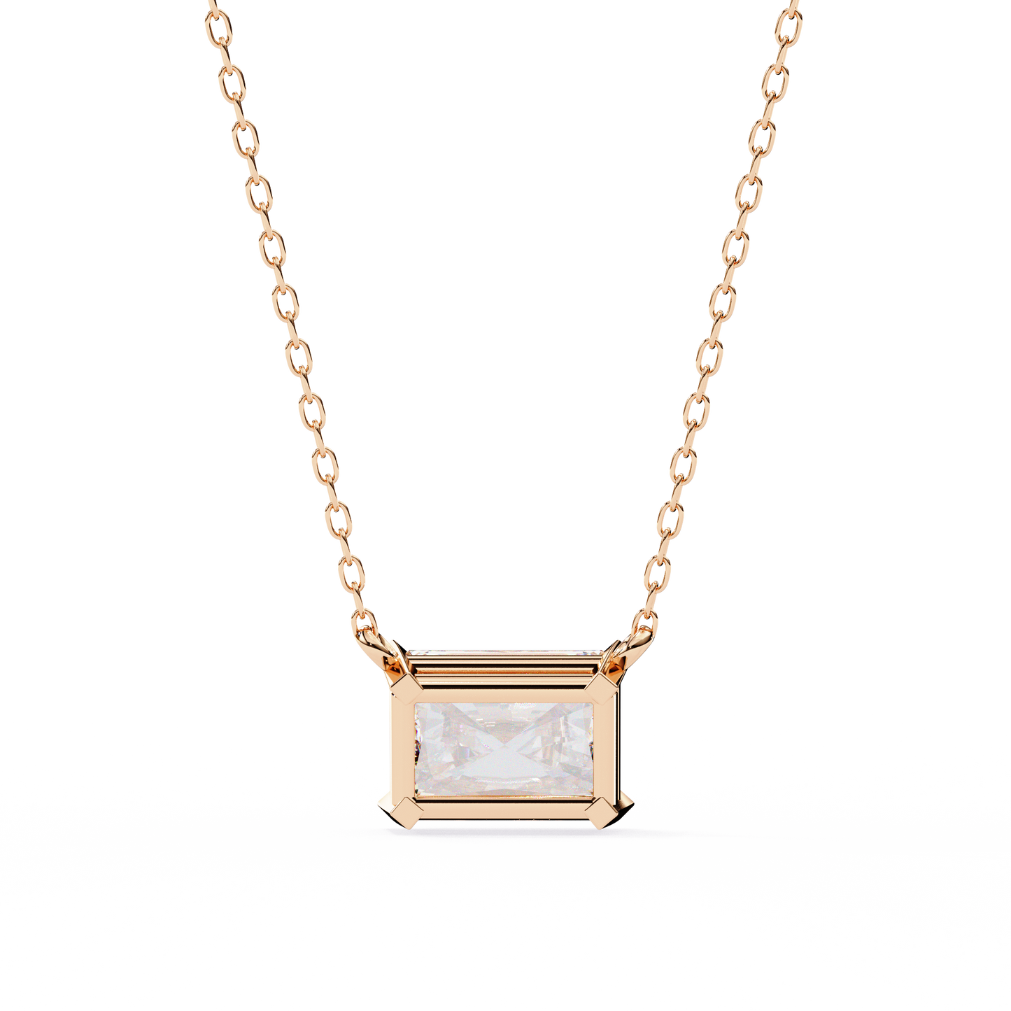 Solar Edge – Radiant Cut Lab Diamond Bold Pendant Necklace
