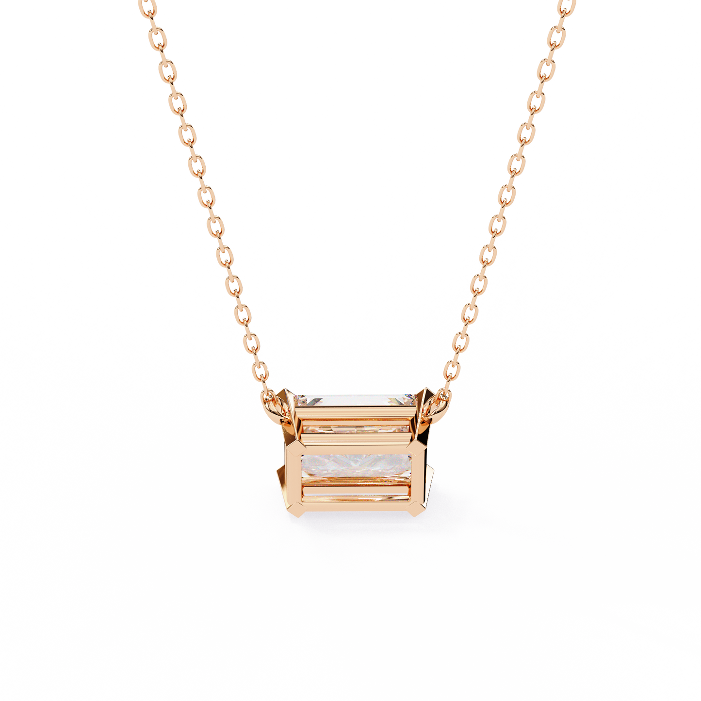 Solar Edge – Radiant Cut Lab Diamond Bold Pendant Necklace