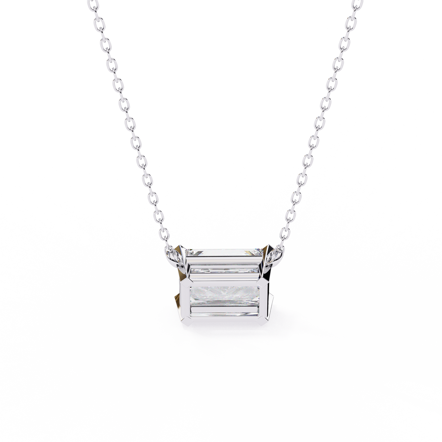 Solar Edge – Radiant Cut Lab Diamond Bold Pendant Necklace