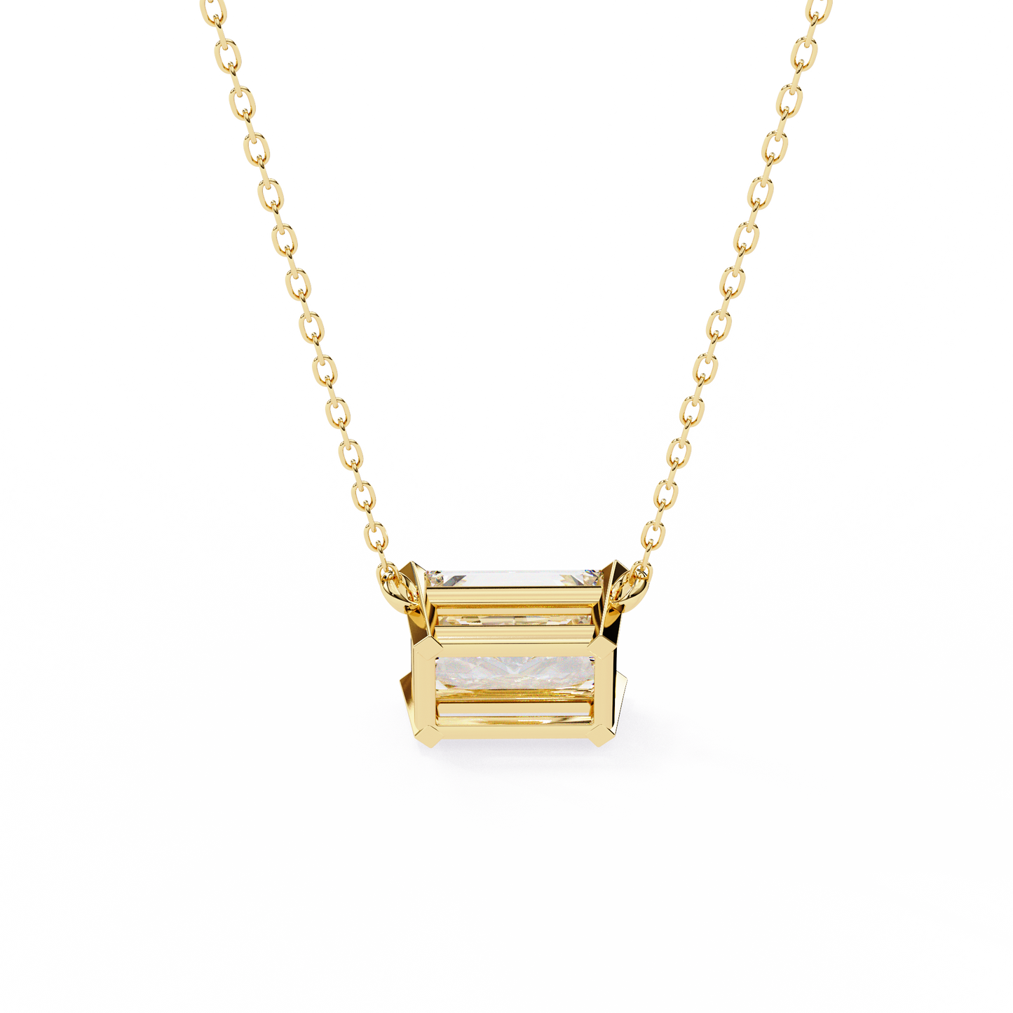 Solar Edge – Radiant Cut Lab Diamond Bold Pendant Necklace