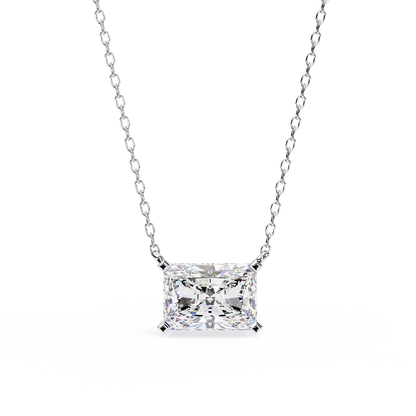 Solar Edge – Radiant Cut Lab Diamond Bold Pendant Necklace