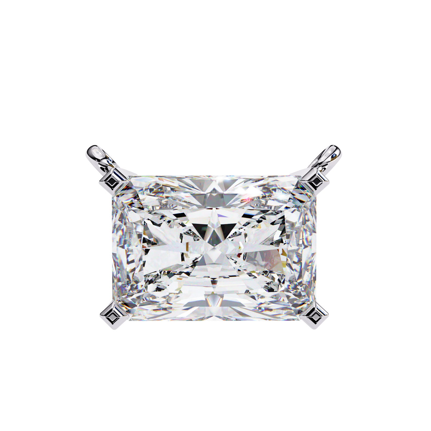Solar Edge – Radiant Cut Lab Diamond Bold Pendant Necklace