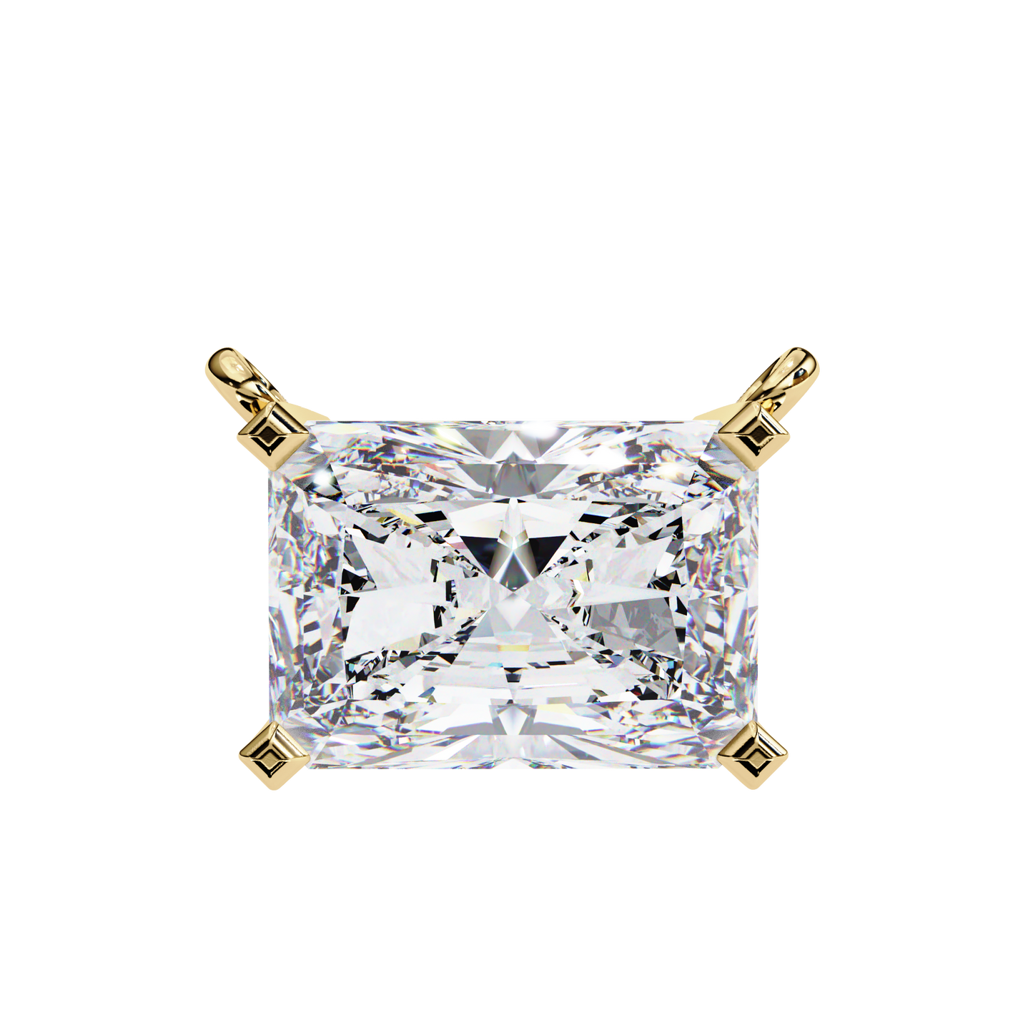 Solar Edge – Radiant Cut Lab Diamond Bold Pendant Necklace