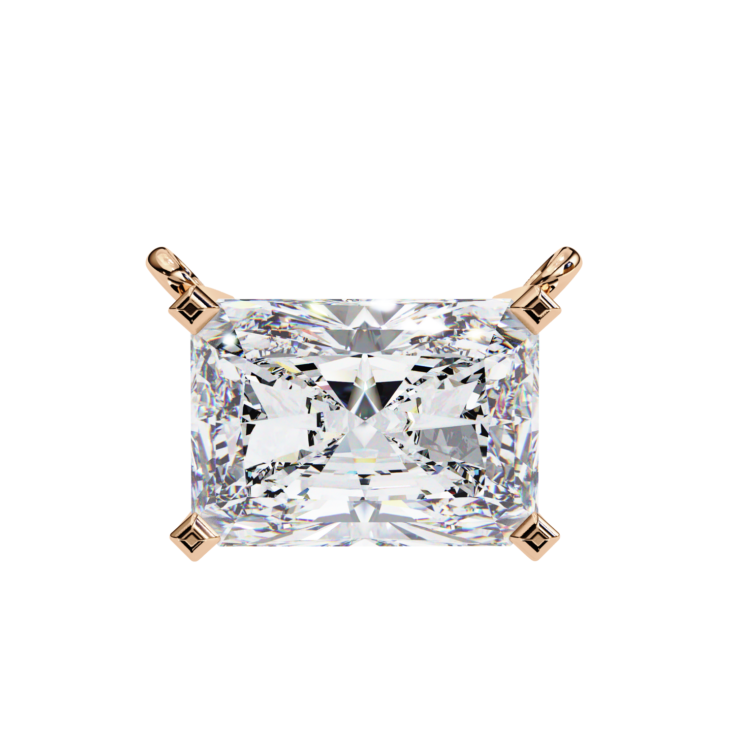 Solar Edge – Radiant Cut Lab Diamond Bold Pendant Necklace