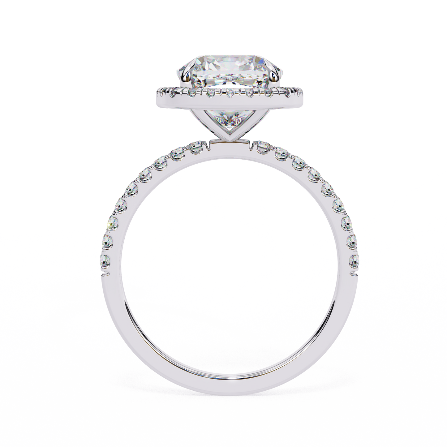 Regalia – Cushion-Cut Lab Diamond Double Halo Ring in 14K Gold