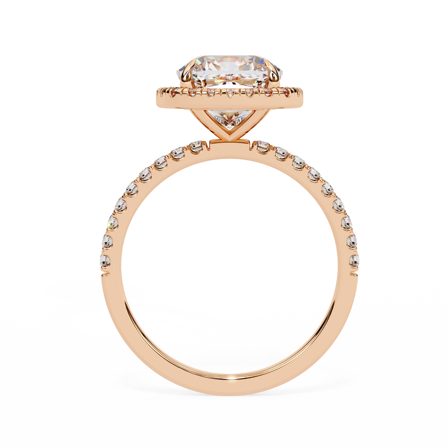 Regalia – Cushion-Cut Lab Diamond Double Halo Ring in 14K Gold