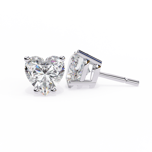 Heart Studs – Heart-Shaped Diamond Stud Earrings