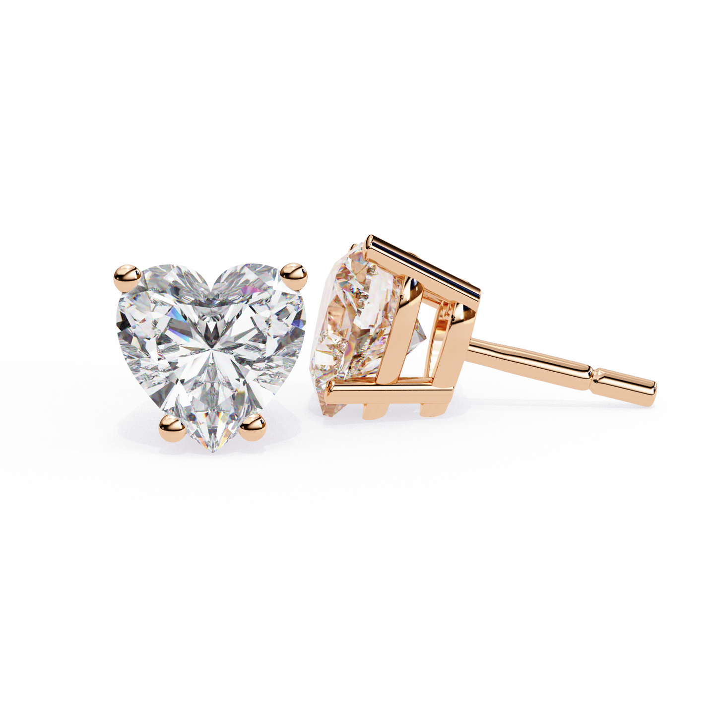 Heart Studs – Heart-Shaped Lab Diamond Stud Earrings