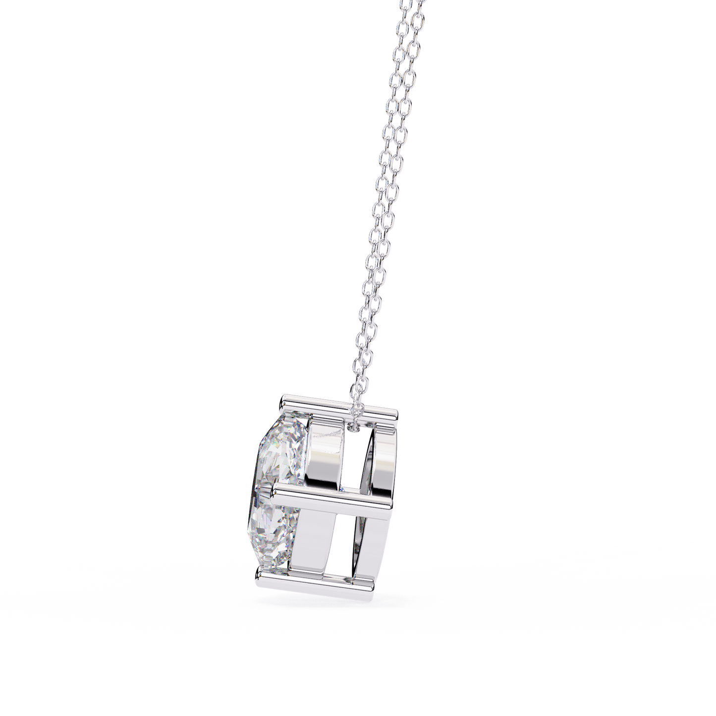 Frost Cushion – Lab Diamond Solitaire Pendant
