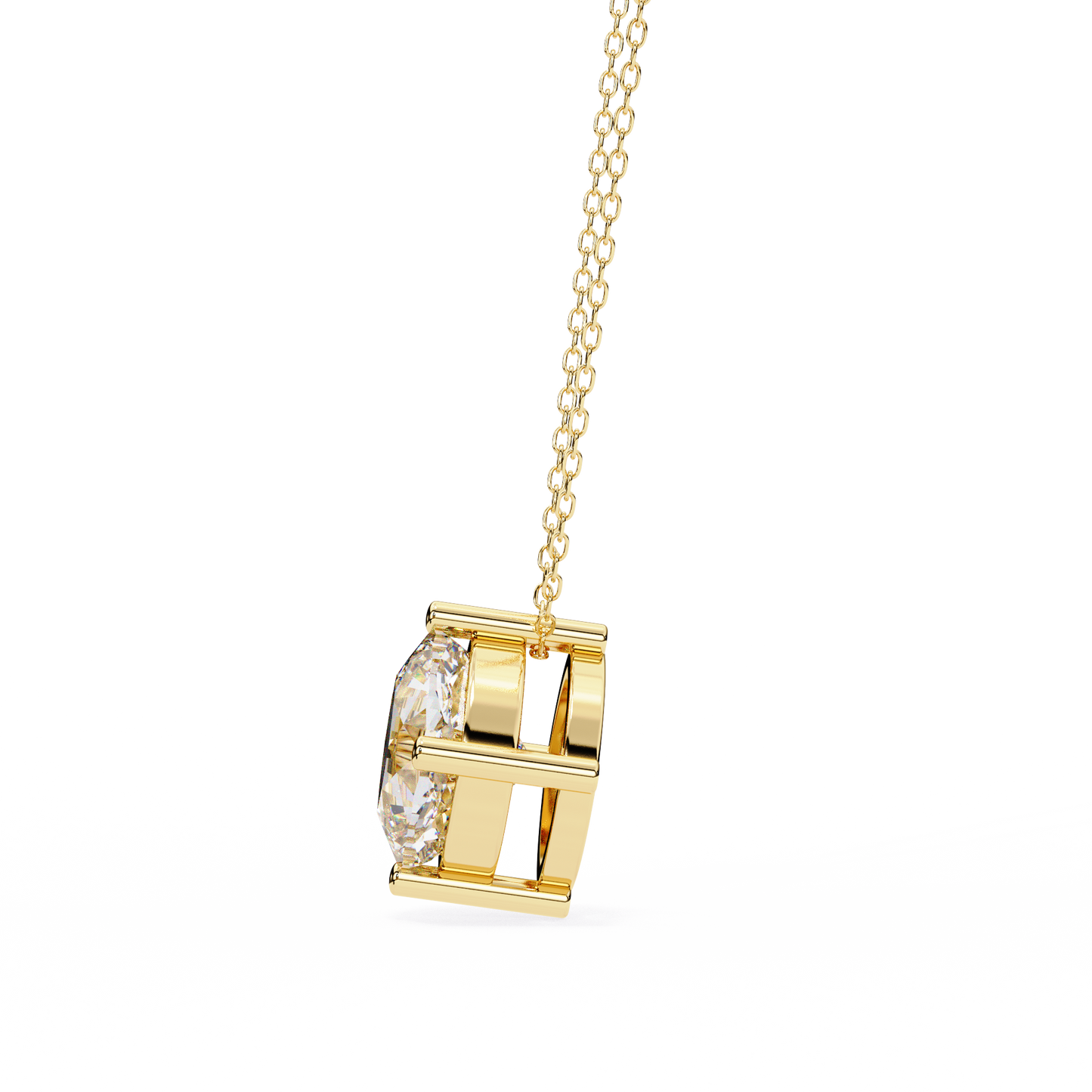 Frost Cushion – Lab Diamond Solitaire Pendant