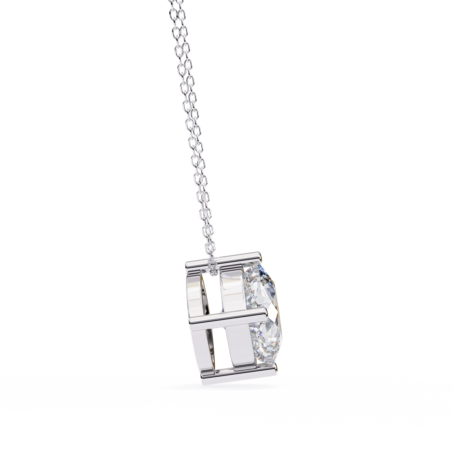 Frost Cushion – Lab Diamond Solitaire Pendant