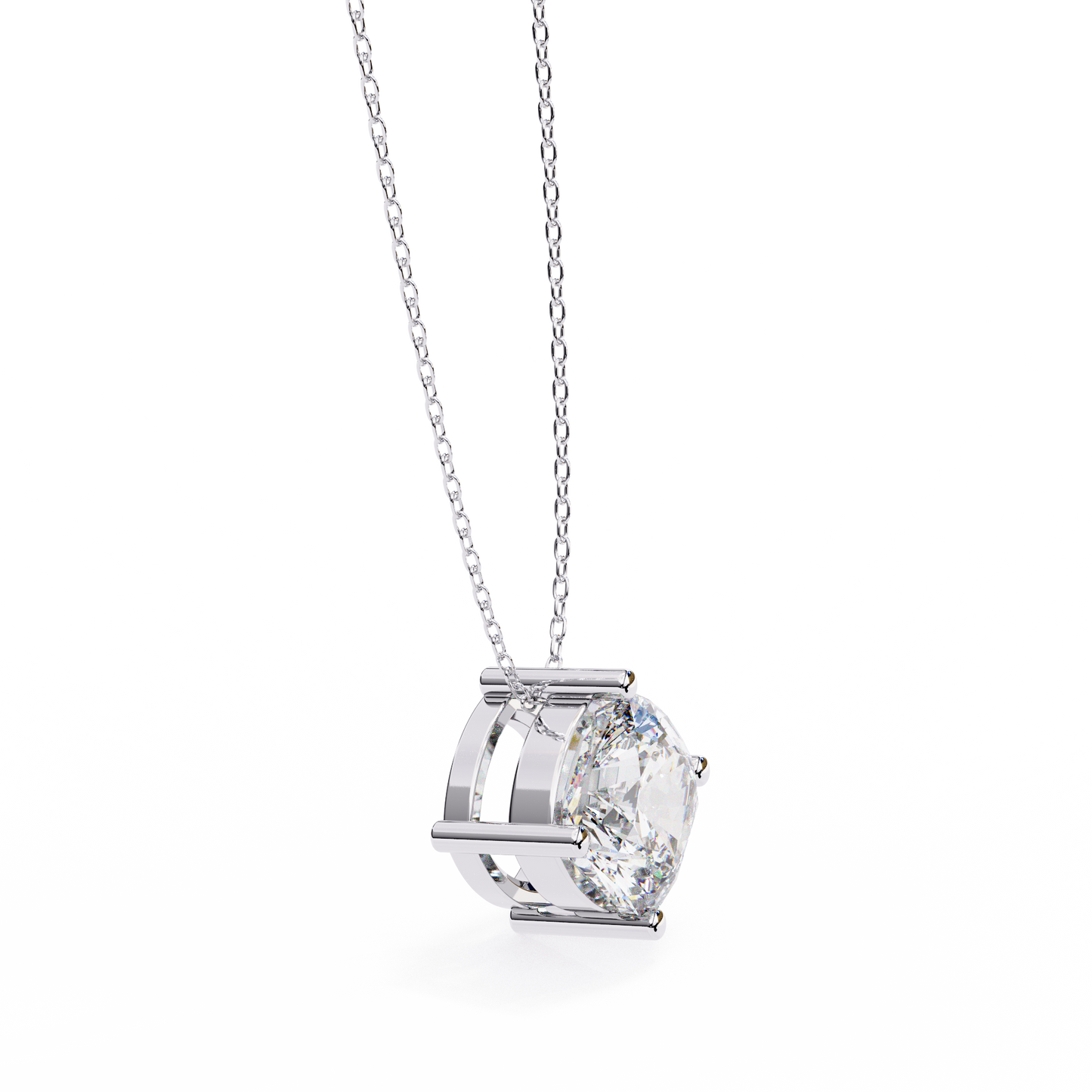 Frost Cushion – Lab Diamond Solitaire Pendant