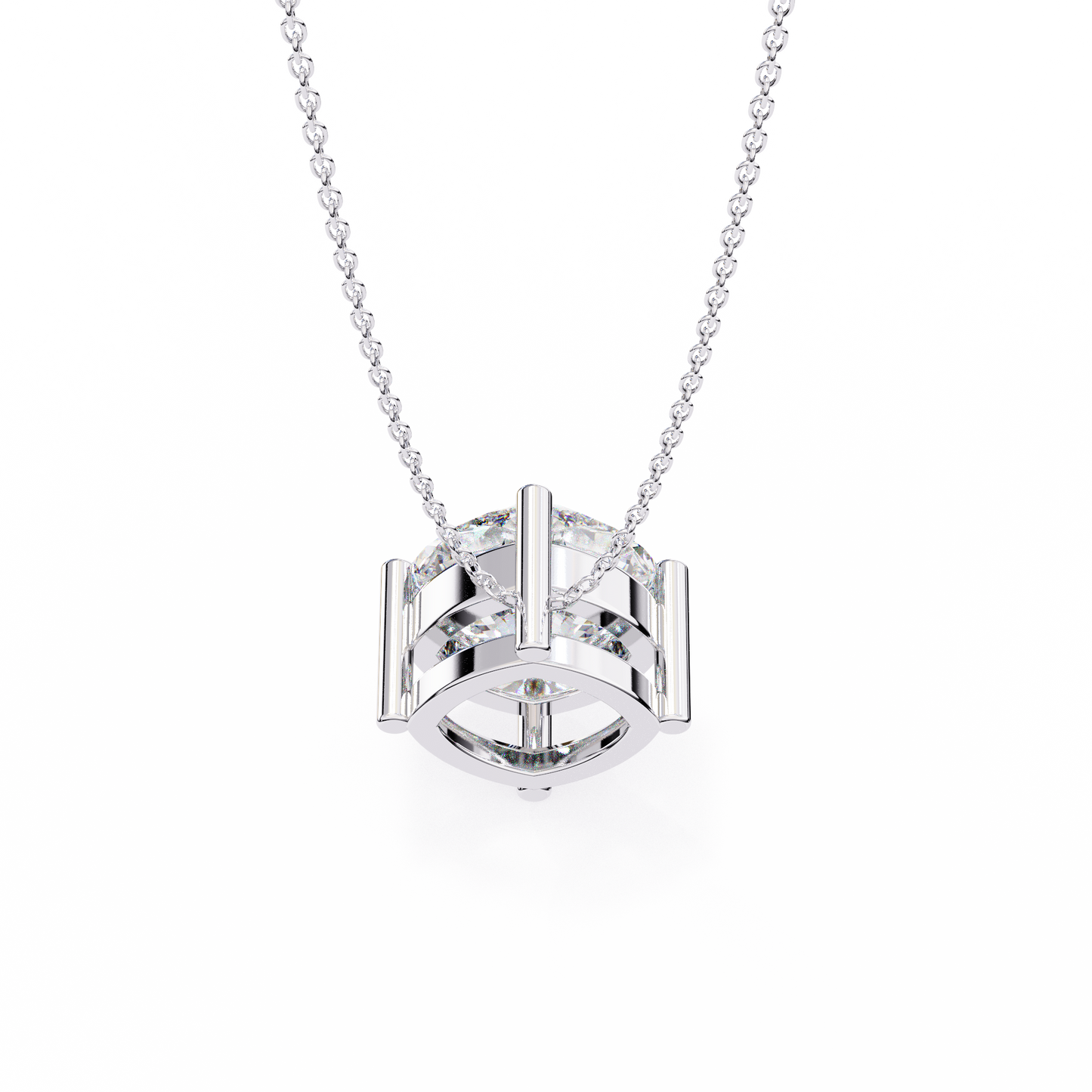 Frost Cushion – Lab Diamond Solitaire Pendant