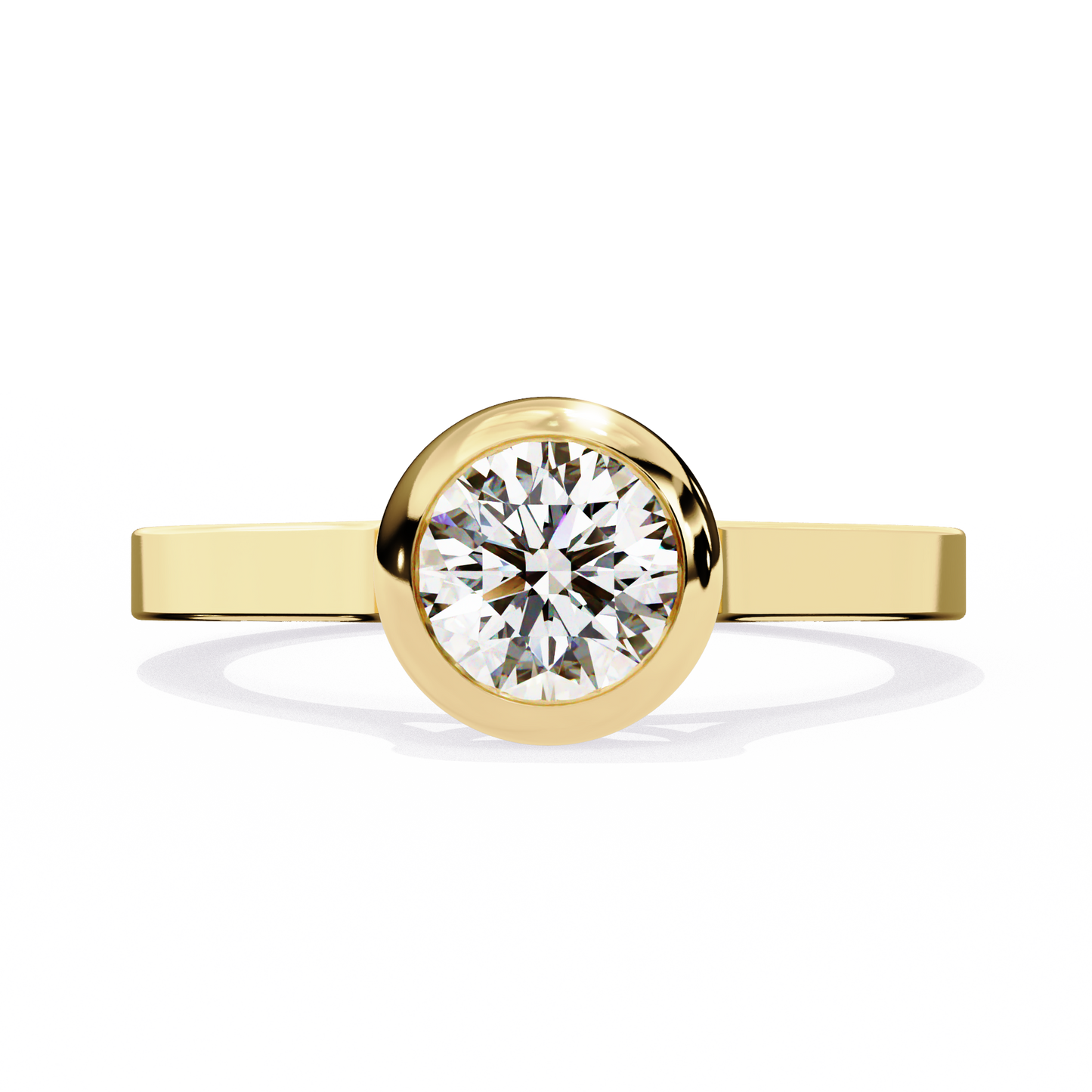 Round Nova – Lab Diamond Bazel Solitaire Ring in 14K Gold