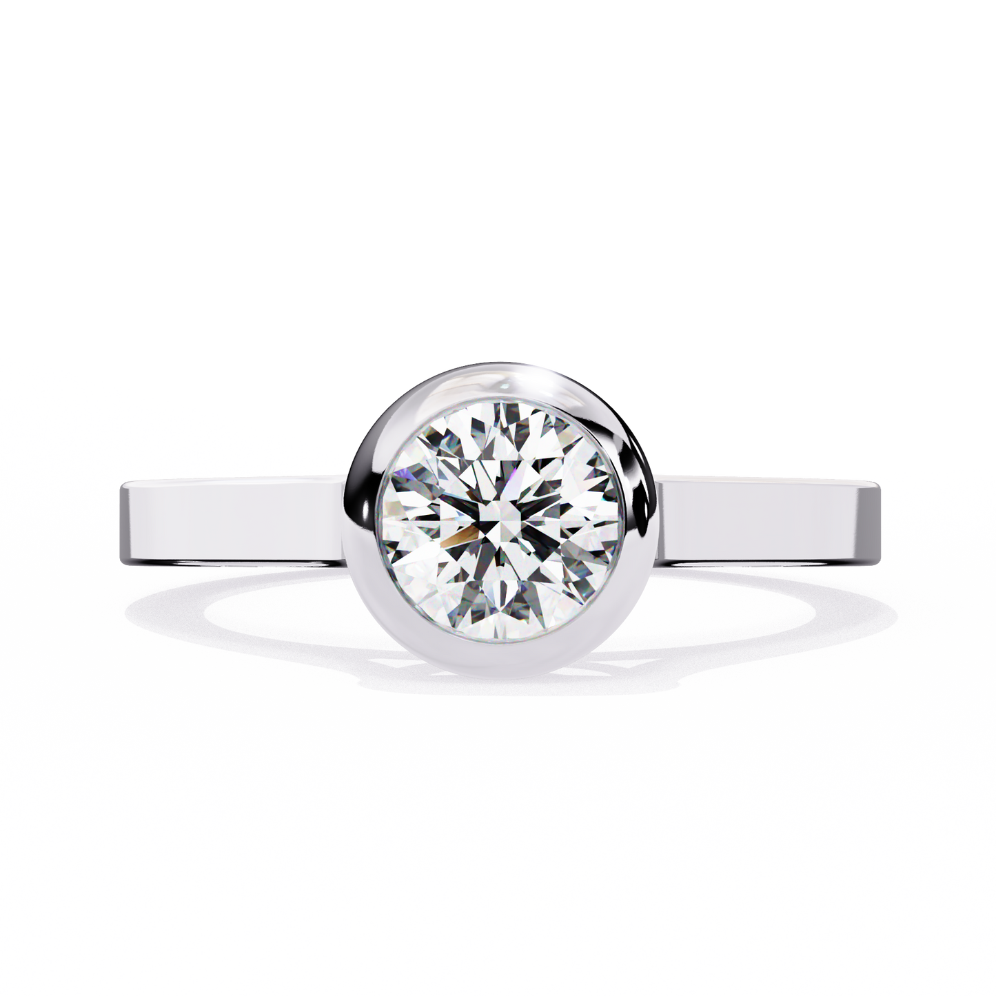 Round Nova – Lab Diamond Bazel Solitaire Ring in 14K Gold