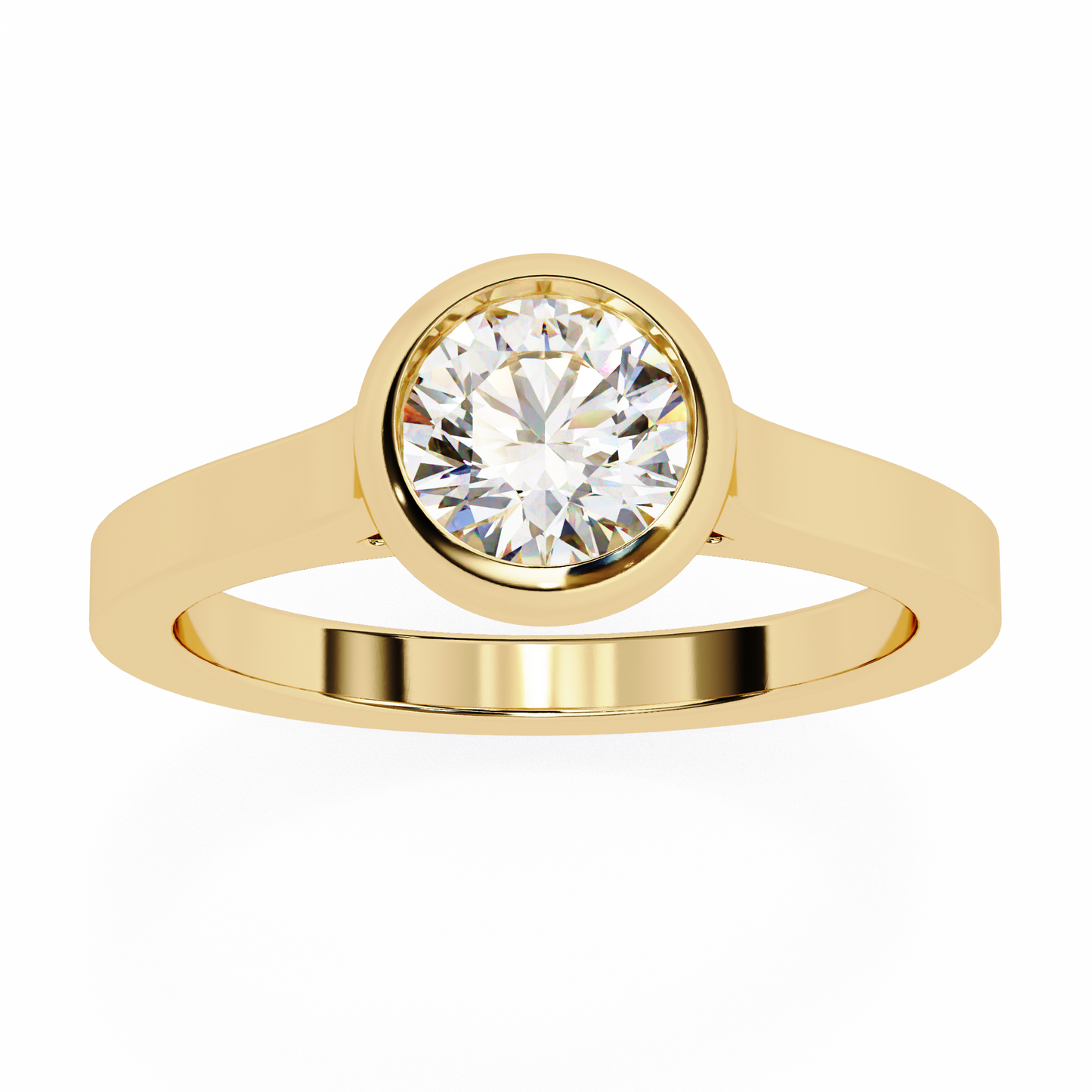 Round Nova – Lab Diamond Bazel Solitaire Ring in 14K Gold
