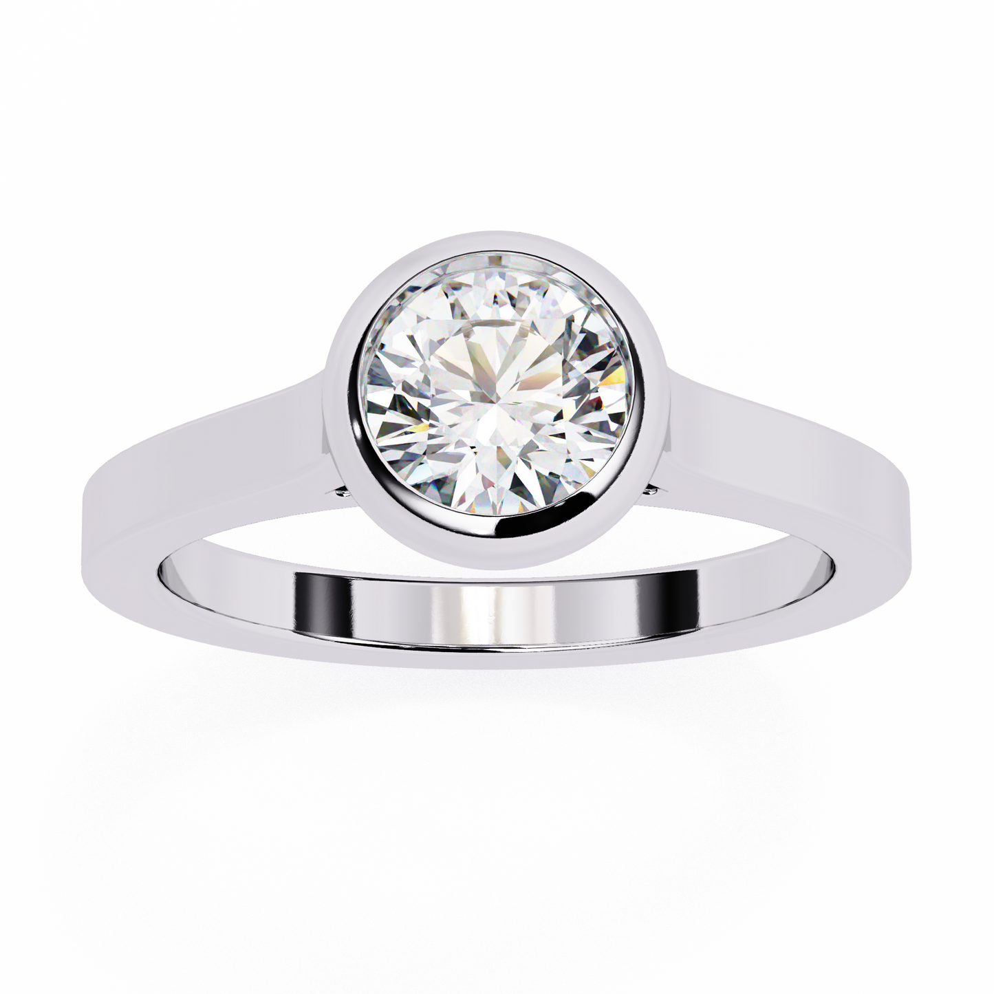 Round Nova – Lab Diamond Bazel Solitaire Ring in 14K Gold