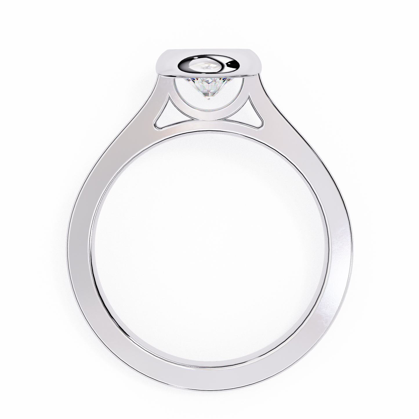 Round Nova – Lab Diamond Bazel Solitaire Ring in 14K Gold