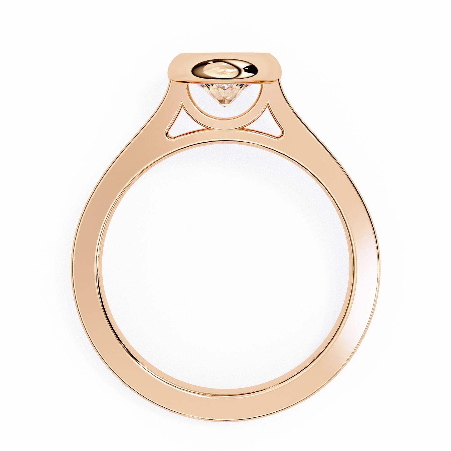 Round Nova – Lab Diamond Bazel Solitaire Ring in 14K Gold
