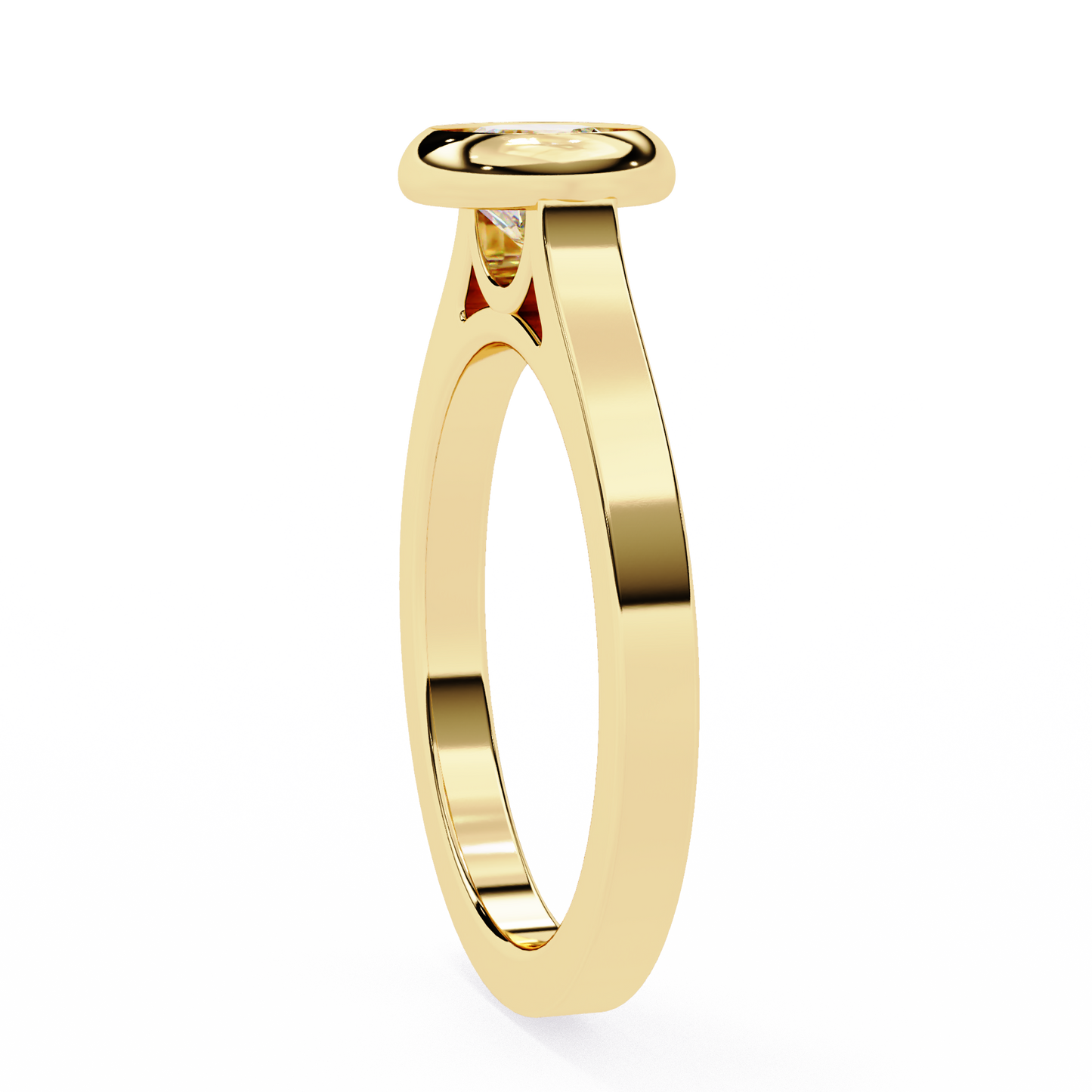 Round Nova – Lab Diamond Bazel Solitaire Ring in 14K Gold