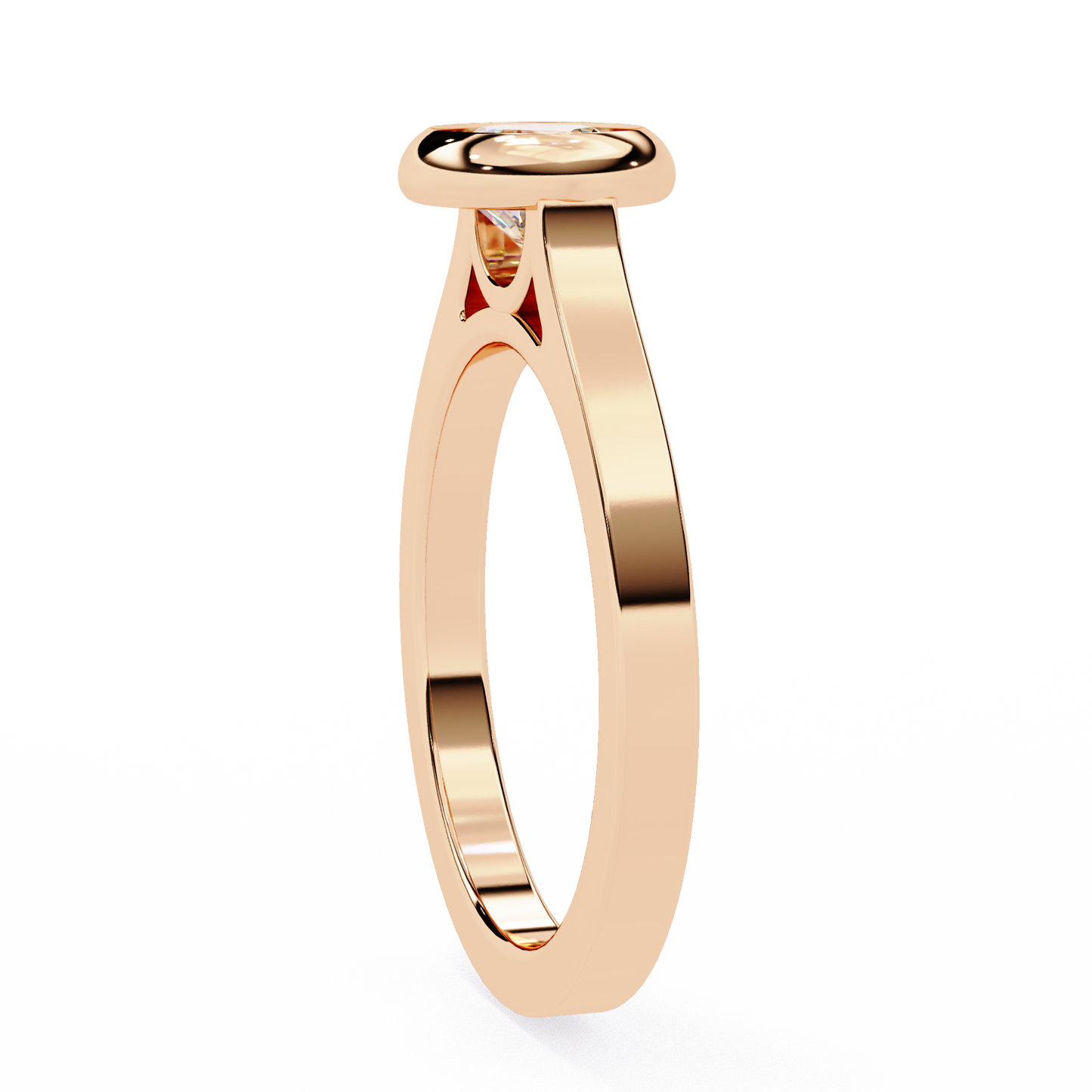 Round Nova – Lab Diamond Bazel Solitaire Ring in 14K Gold