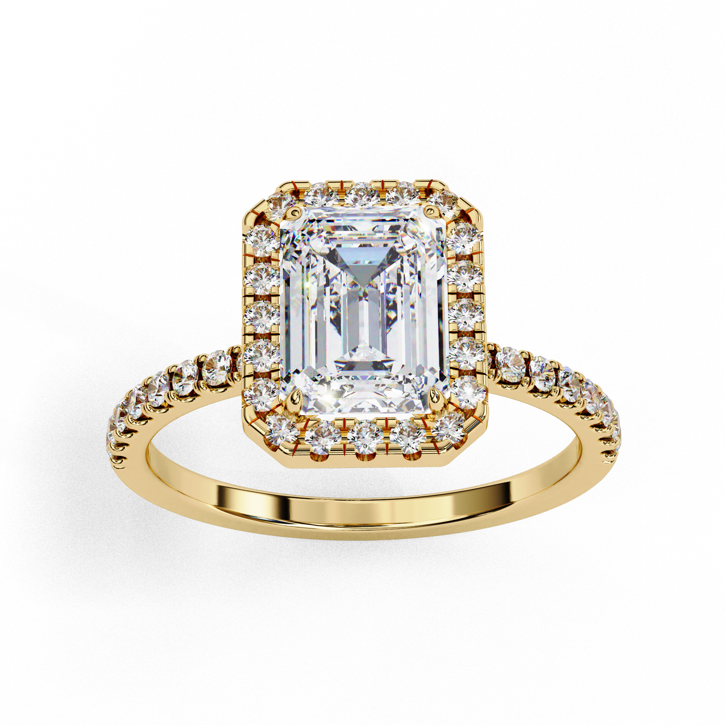 Imperial Emerald – Emerald Cut Lab Diamond Statement Ring in 14K Gold