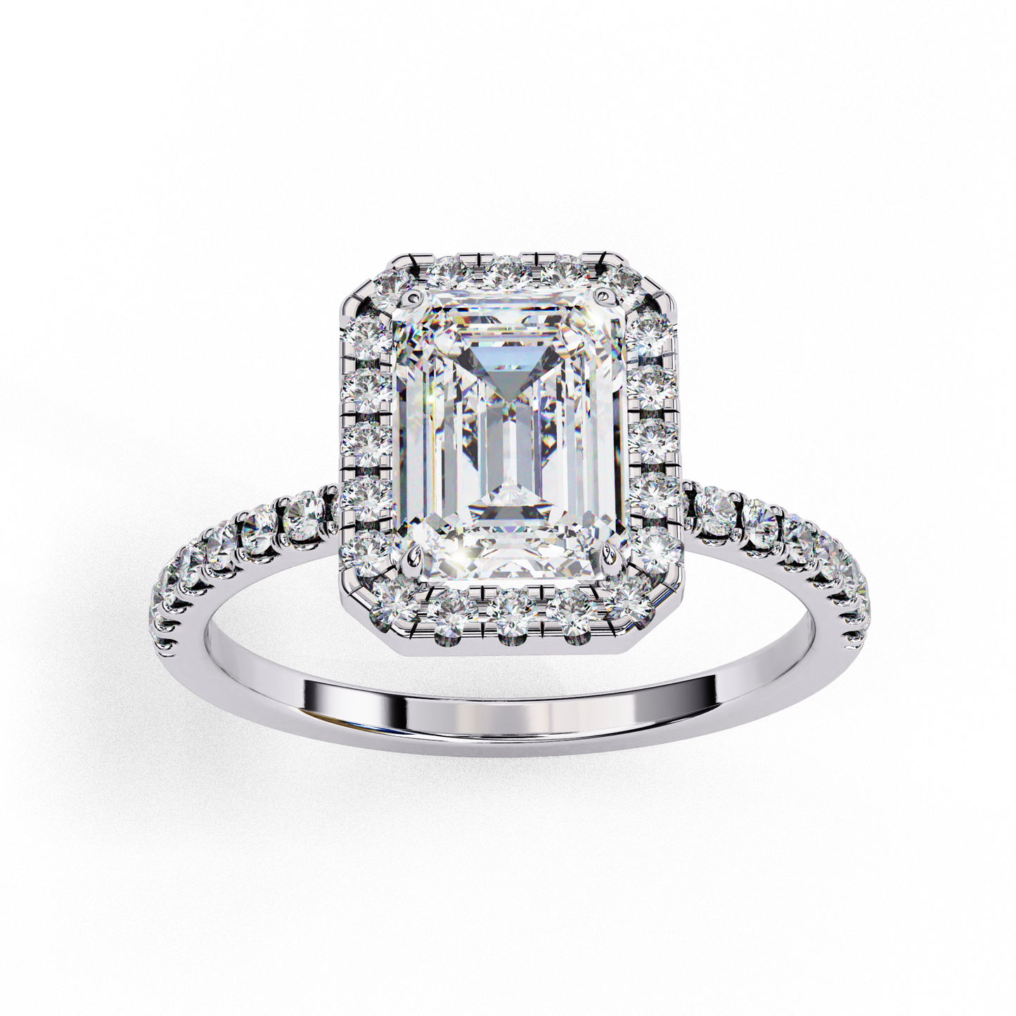 Imperial Emerald – Emerald Cut Lab Diamond Statement Ring in 14K Gold