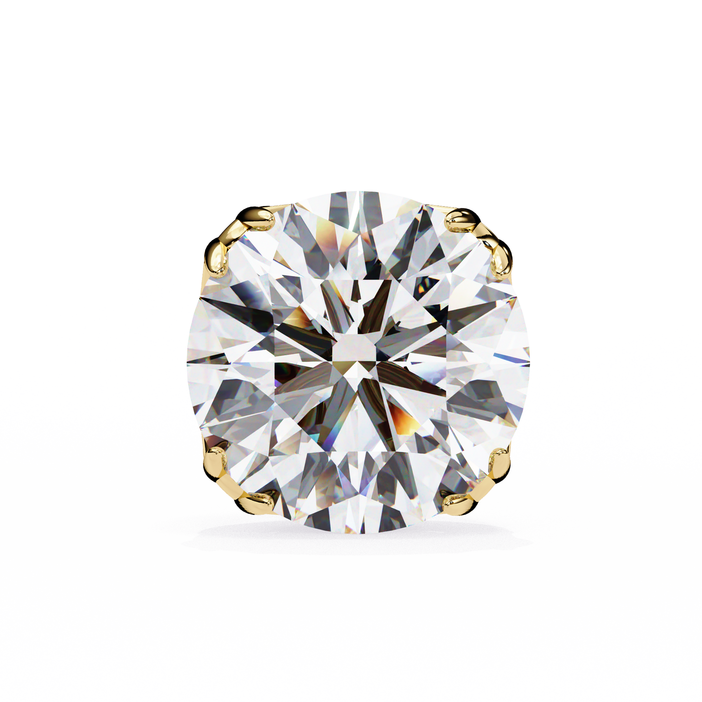 Solstice Glint – Round Lab Diamond Classic Halo Studs