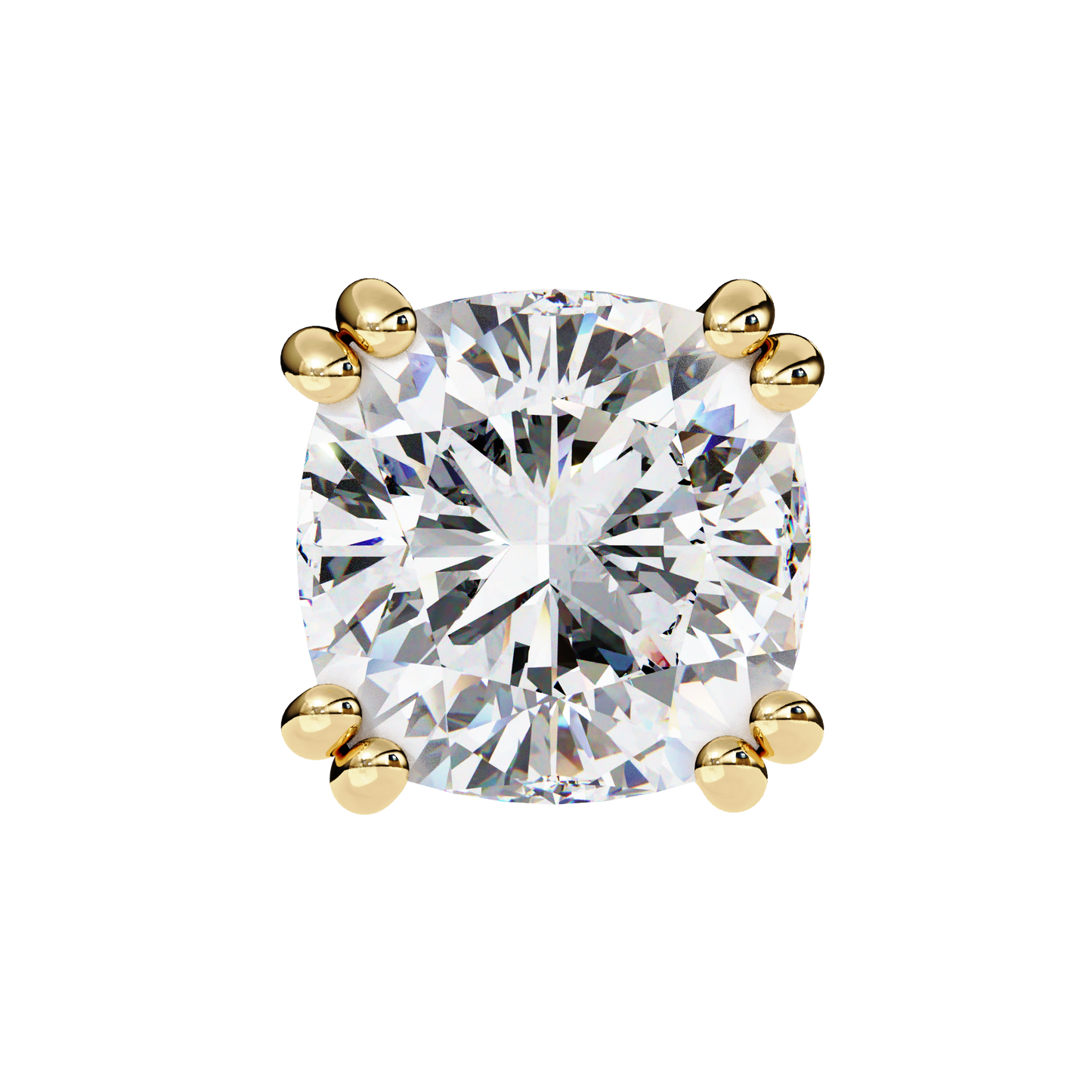 Luna Petal – Round Lab Diamond Floral Halo Studs