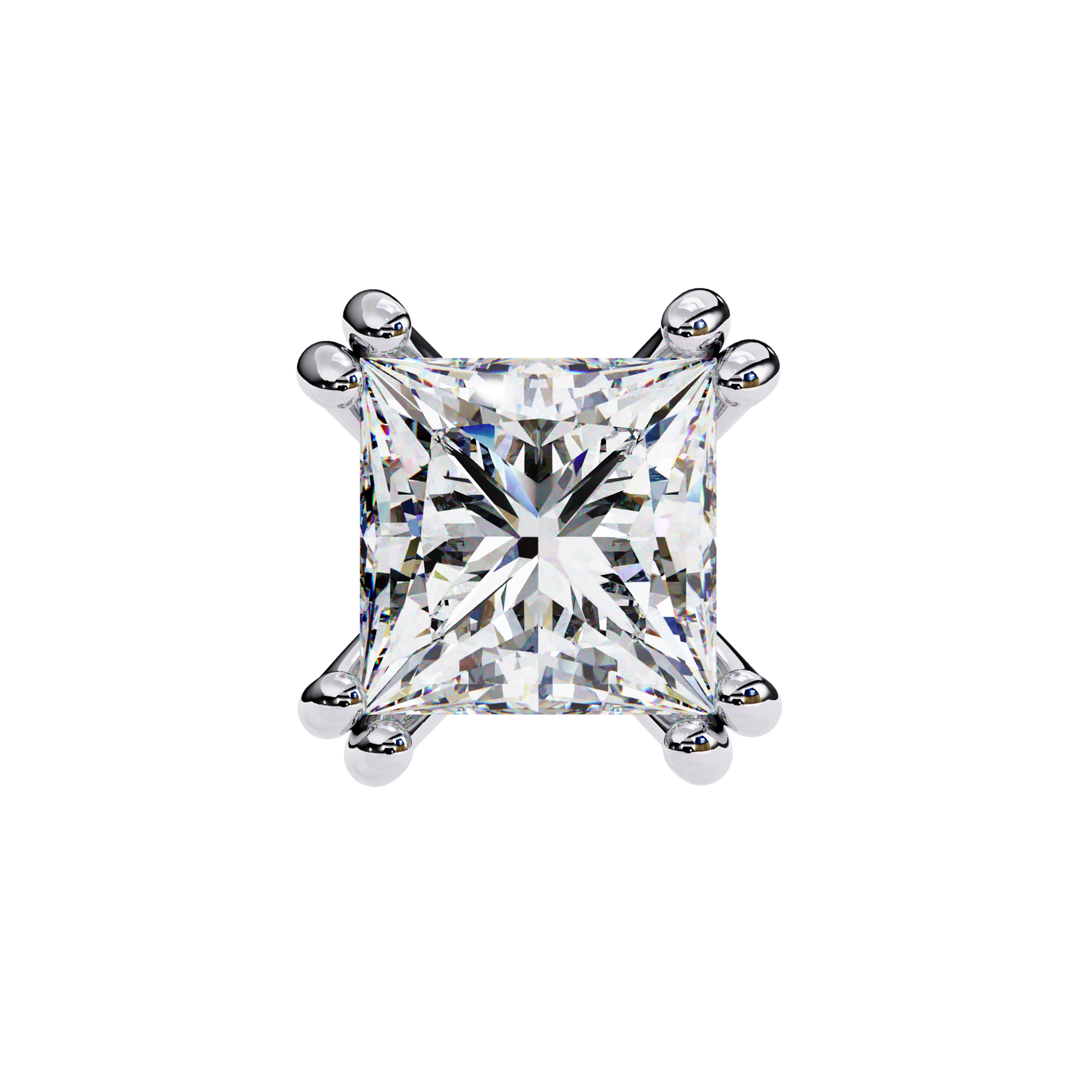 Crownlight – Princess Cut Lab Diamond Studs with Framed Halo