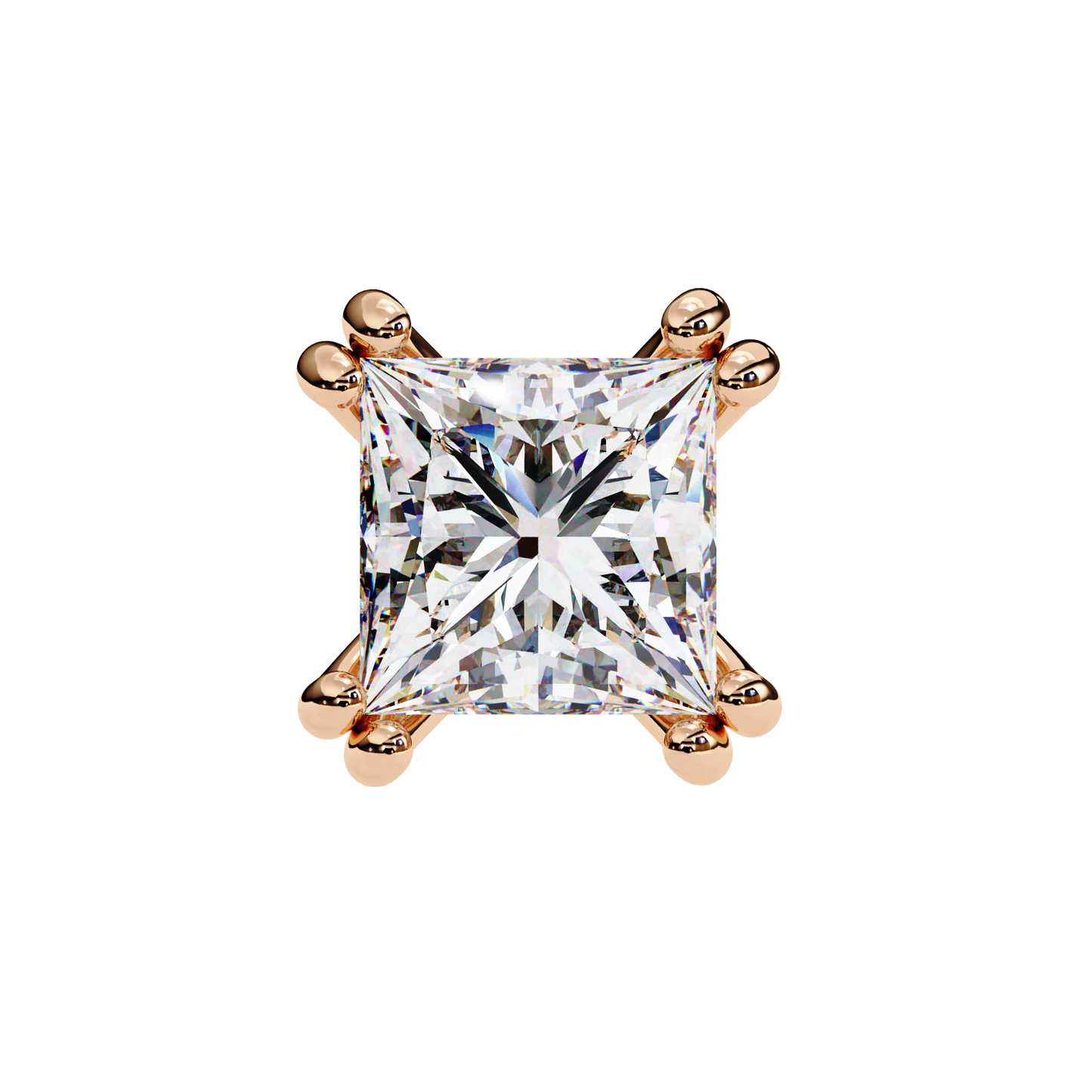 Crownlight – Princess Cut Lab Diamond Studs with Framed Halo